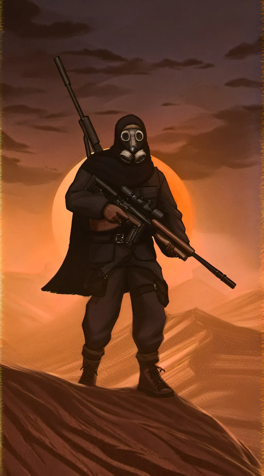 ai character: desert war... background