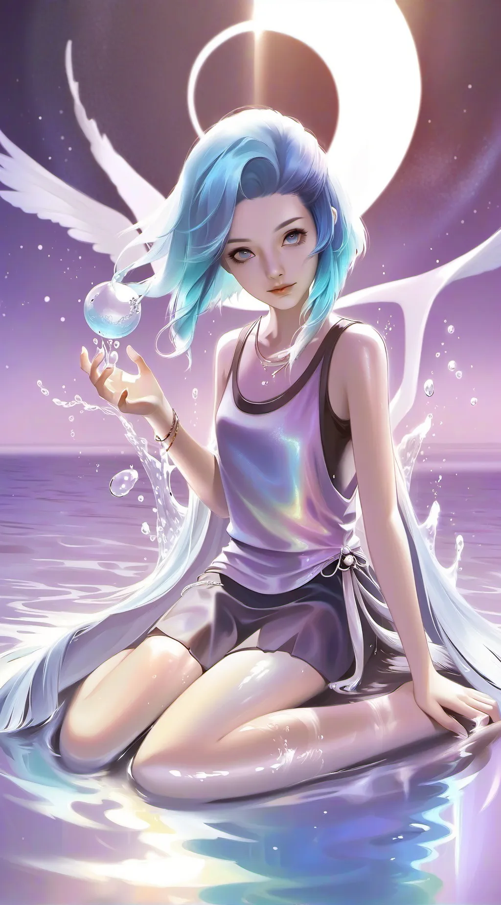 ai character: water girl(sarah) background