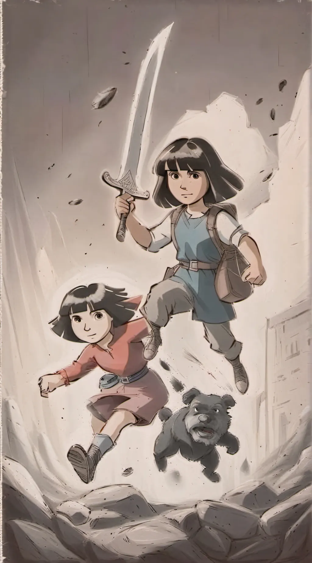 ai character: DORA VS AMANDA!!!! background