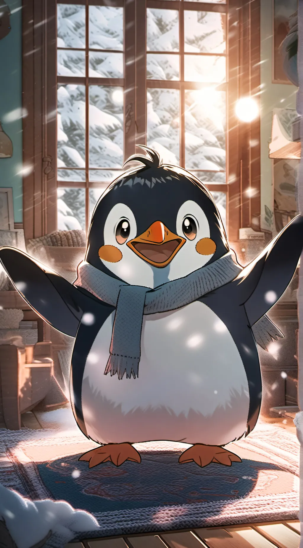 ai character: Penguin Slide Spirit background