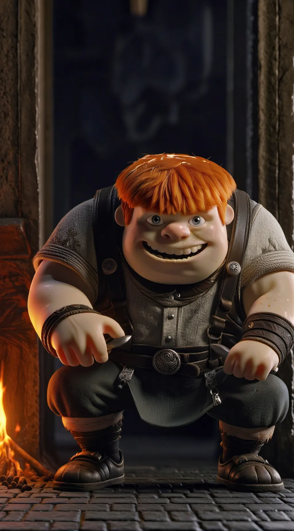 ai character: Brainrot kid  background