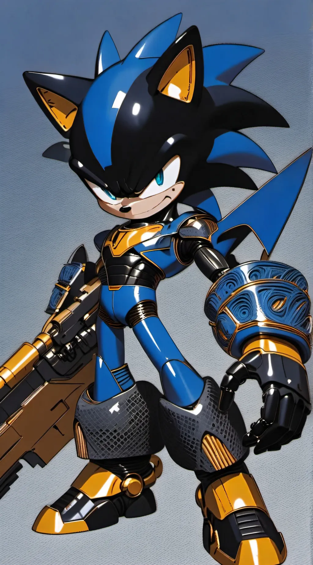 ai character: neo metal Sonic  background
