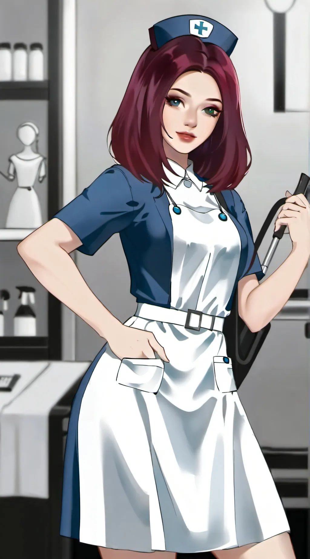 ai character: nurse Julie  background