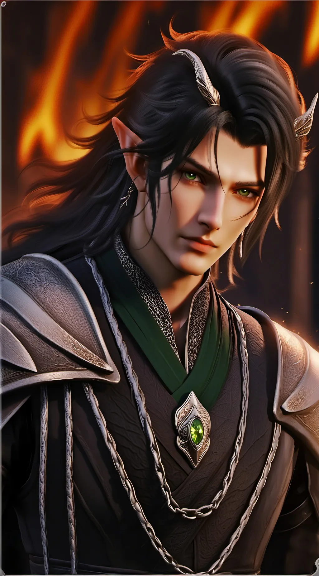 ai character: Anudel Silverwood background