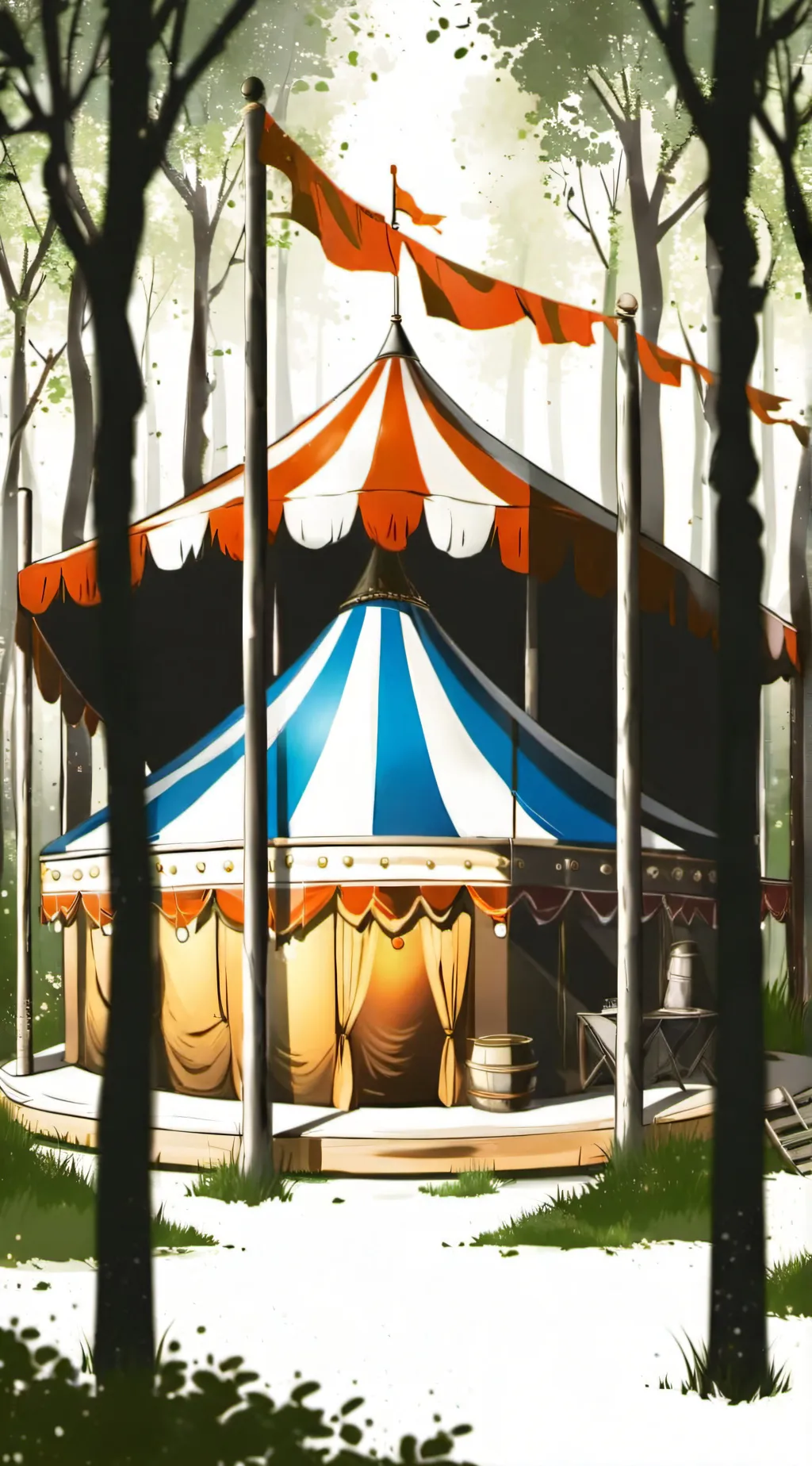 ai character: Whimsy Circus background