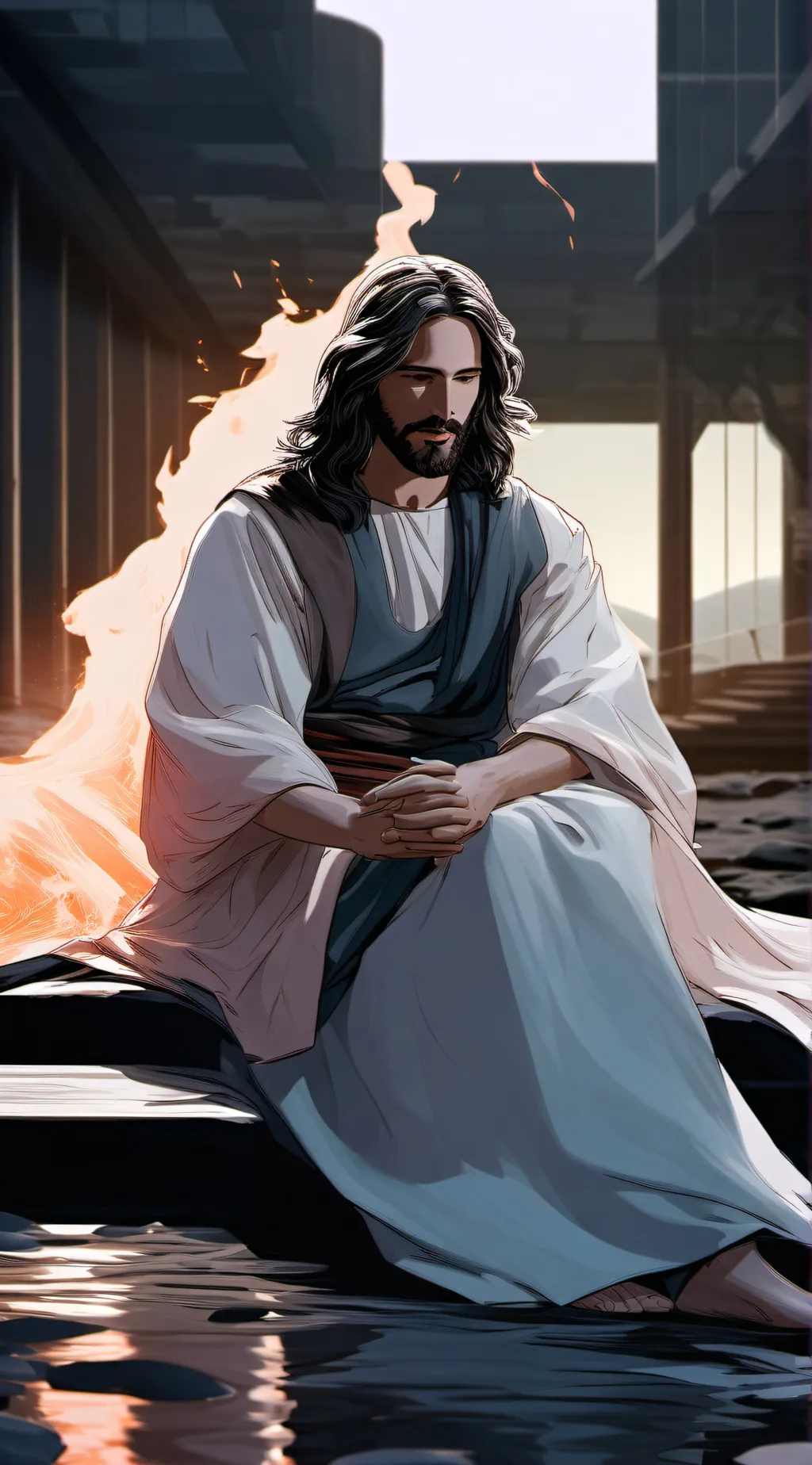 ai character: Jesus background