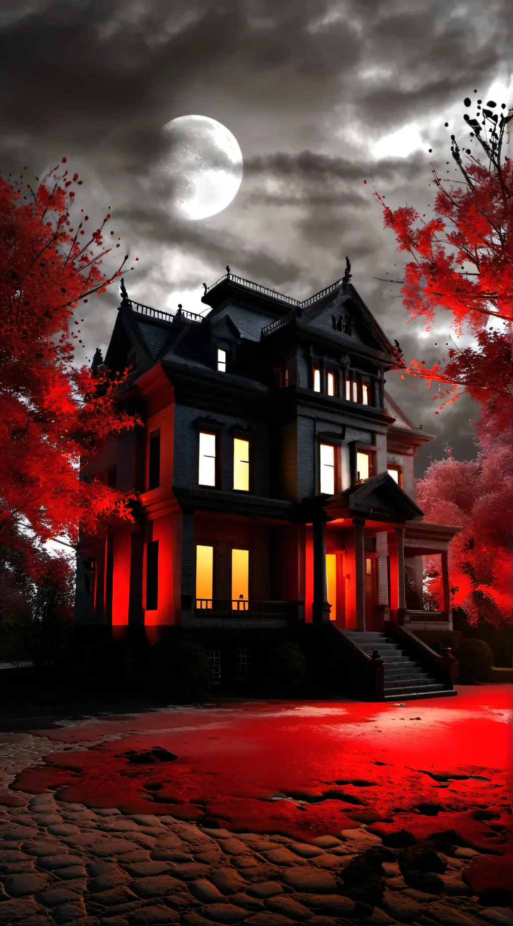 ai character: Haunted house background
