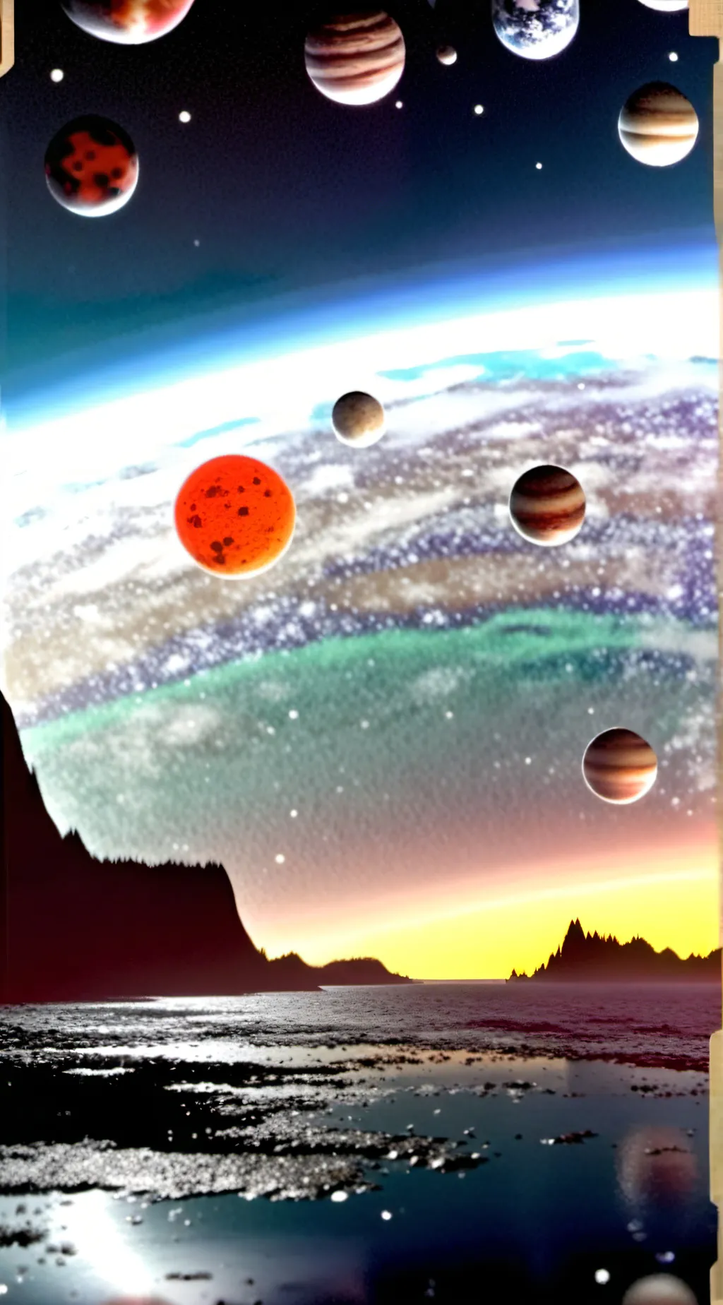 ai character: Solar balls background