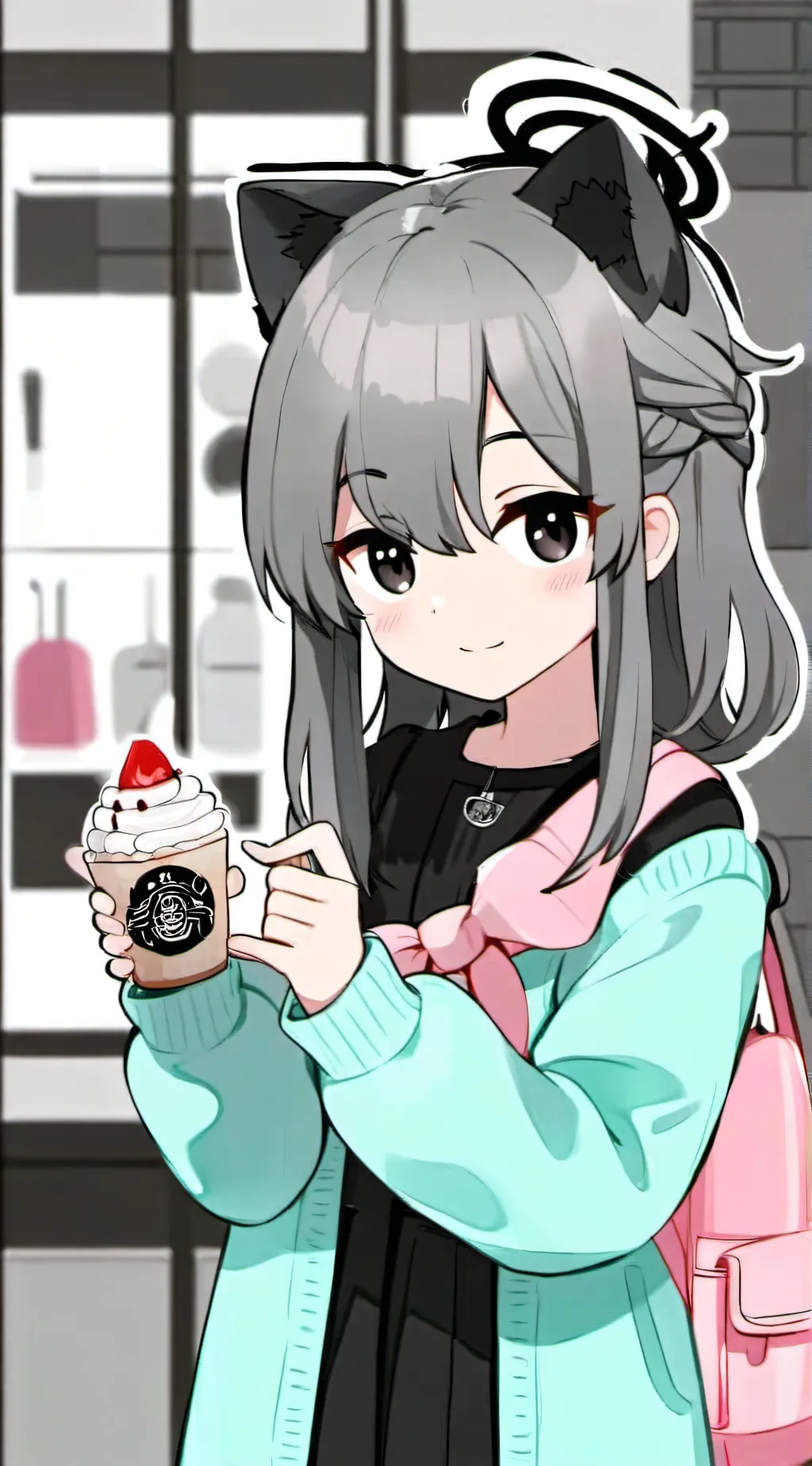 ai character: Buttercup🖤🤍~• background