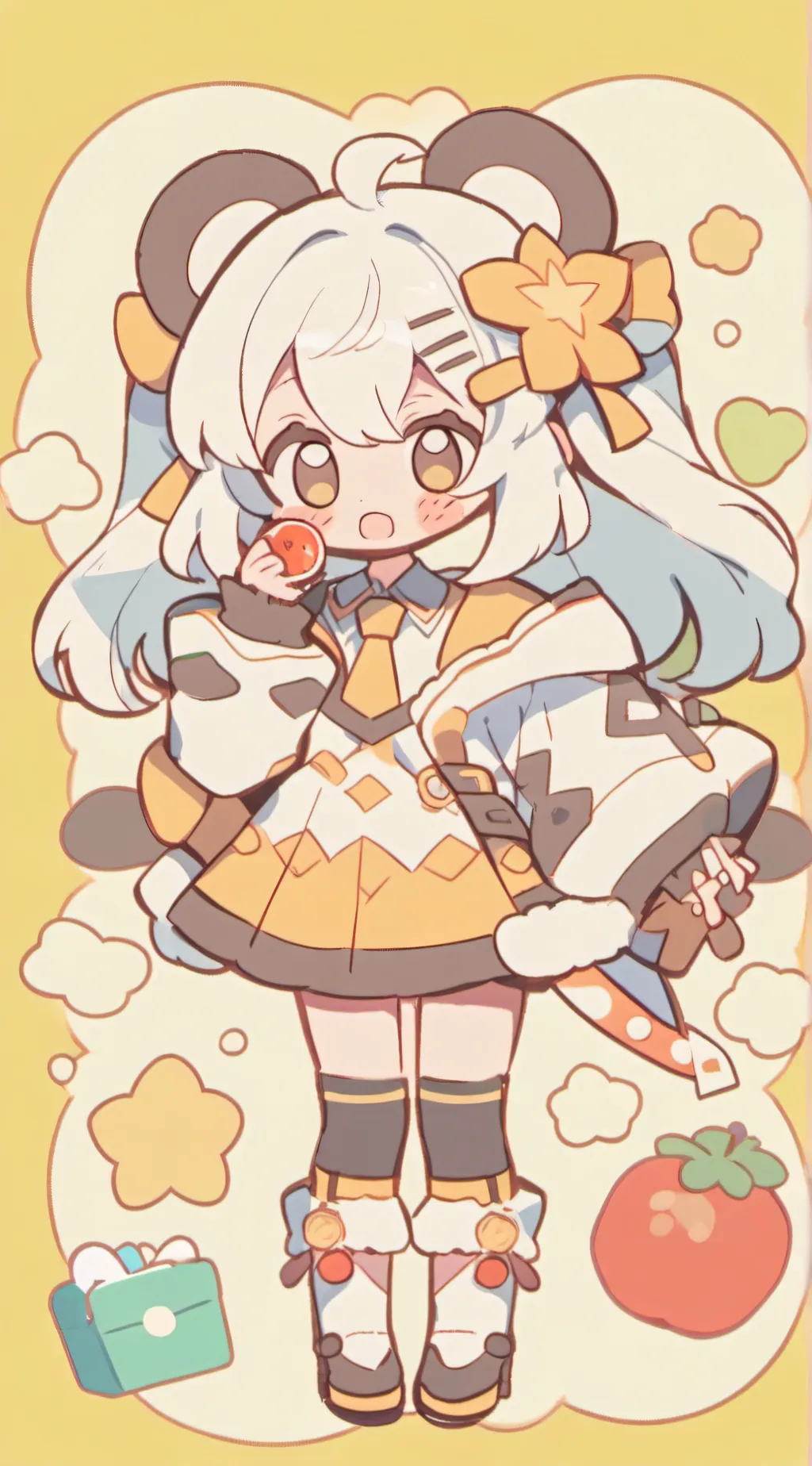 ai character: Wenda and gray background