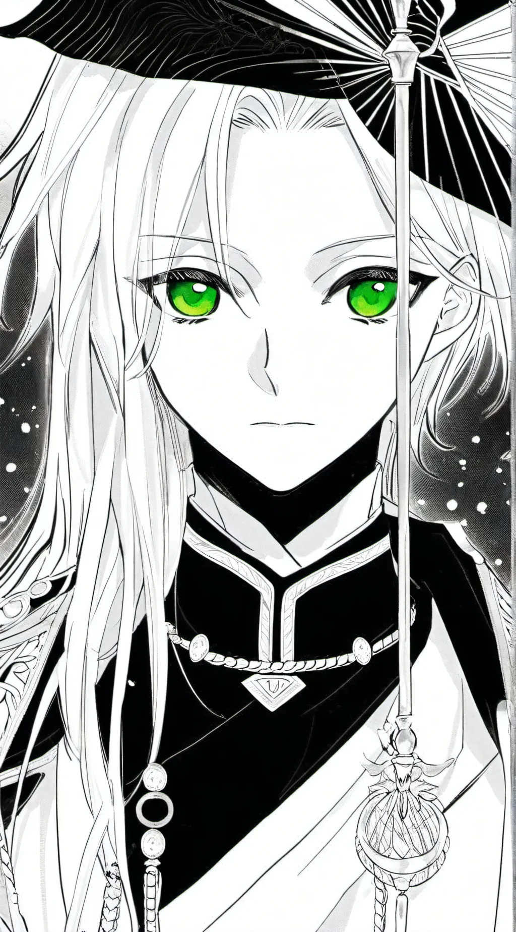 ai character: white iris background