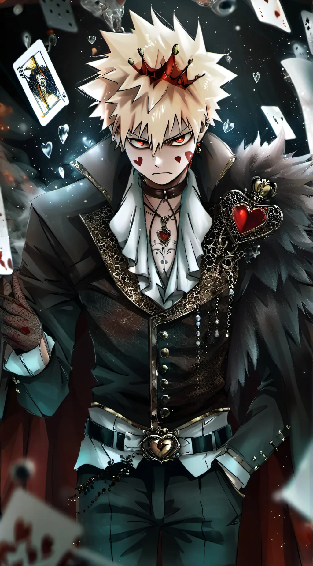 ai character: bakugo as queen h background