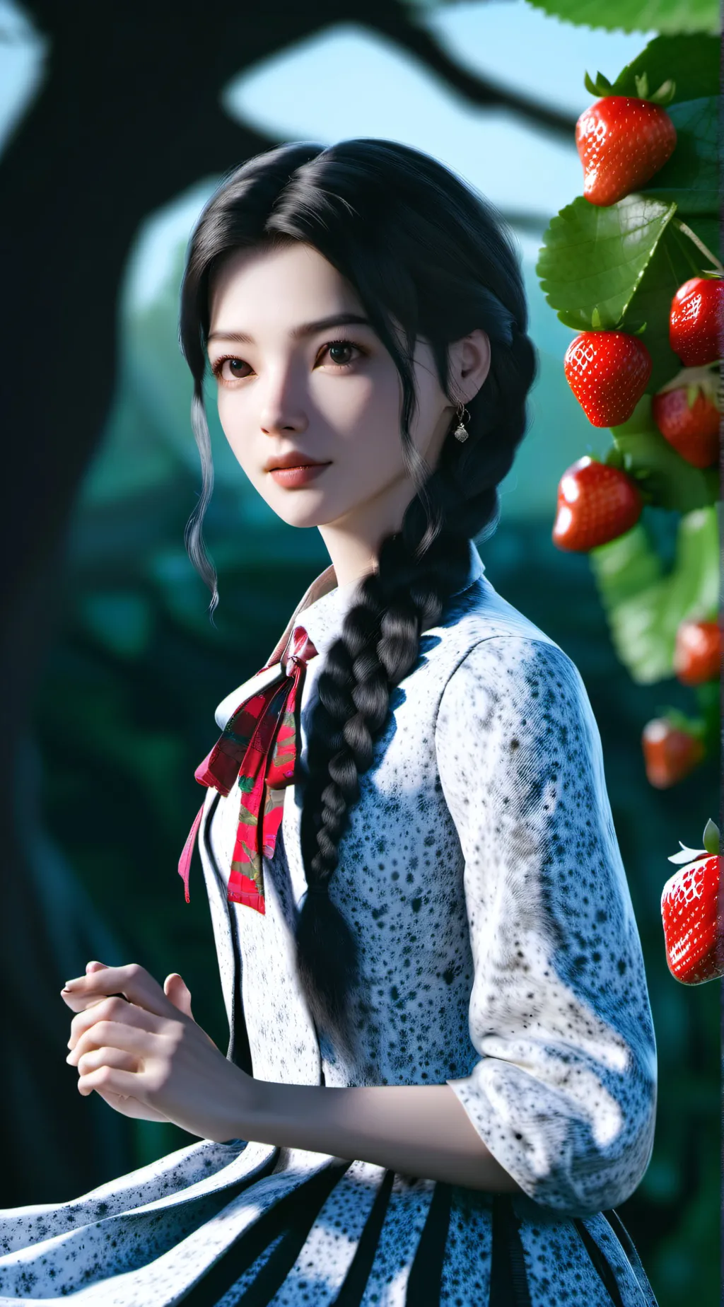 ai character: Dm beach day background