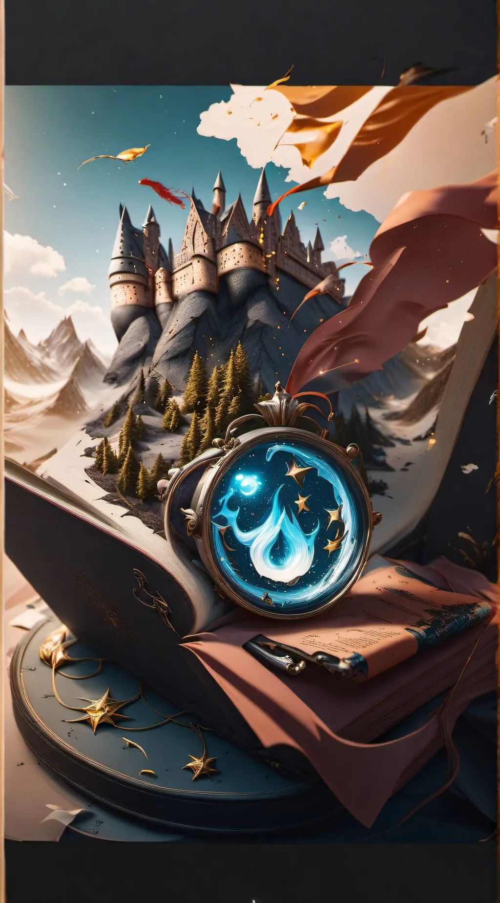 ai character: Hogwarts :)))) background