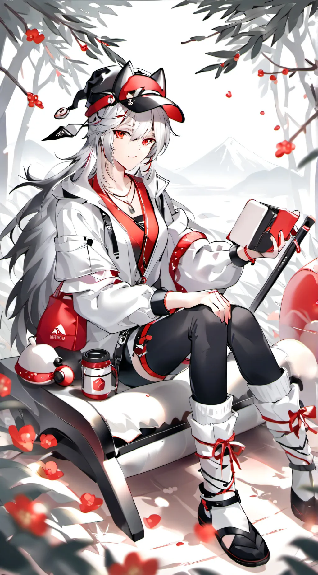 ai character: mha Camping background