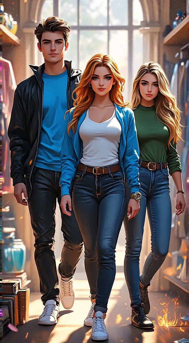 ai character: James Maddy Debbie background