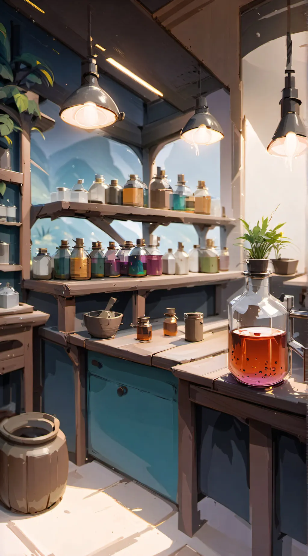 ai character: the potion room background