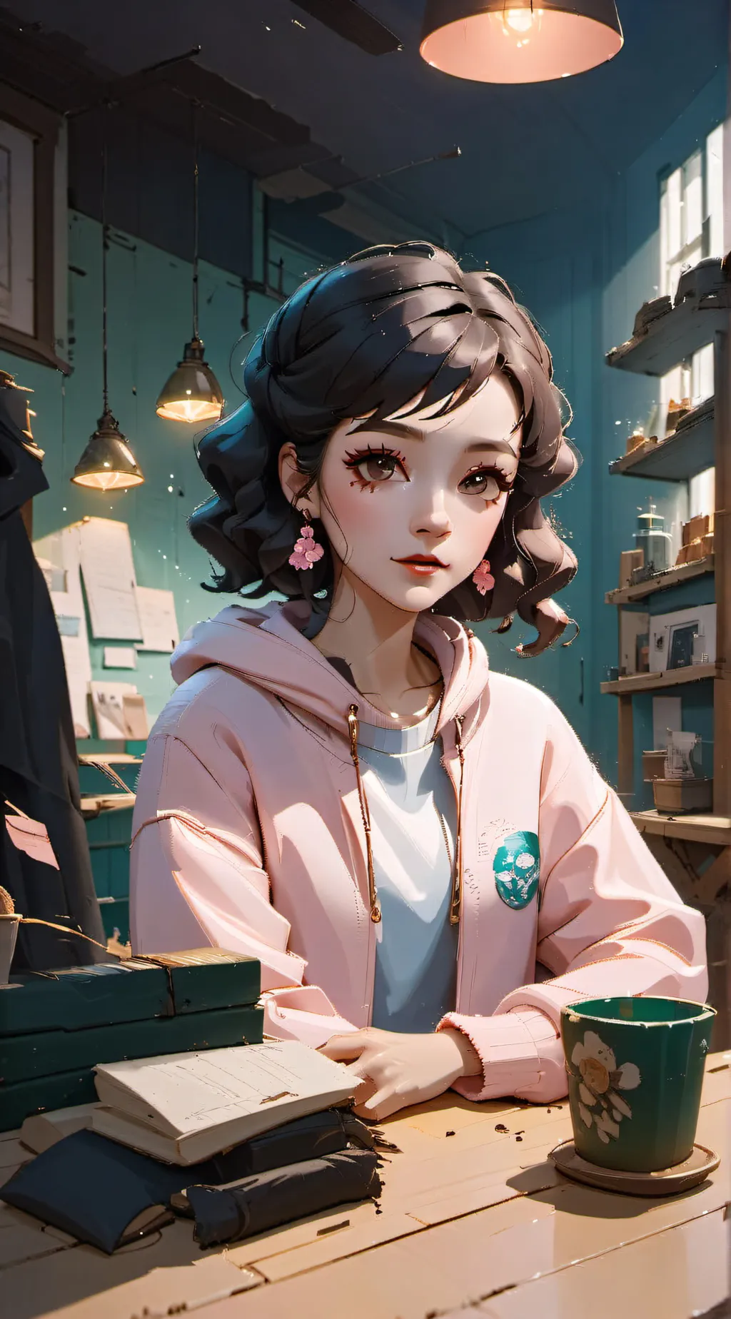 ai character: Elaine  background