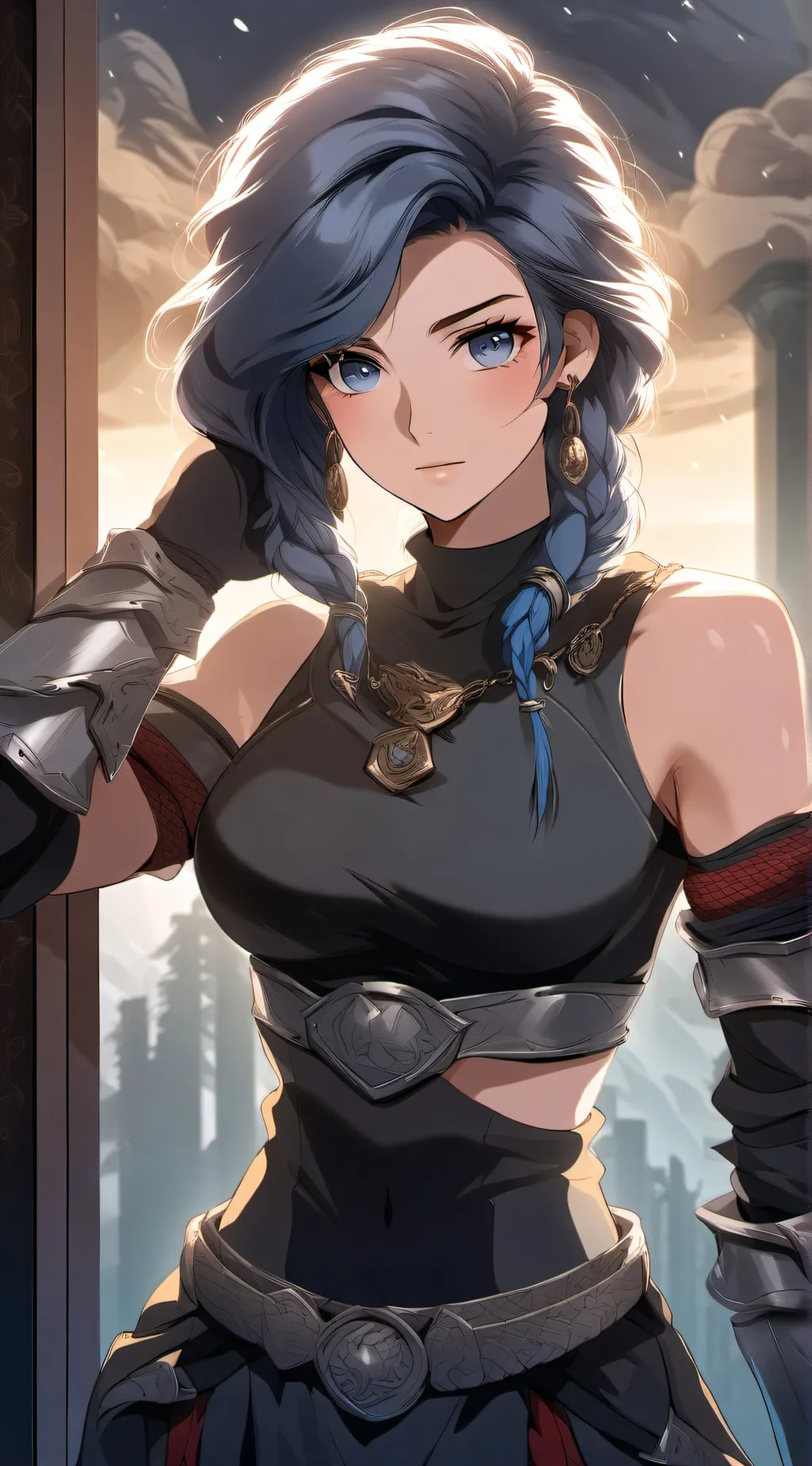 ai character: Mina Lightshow background