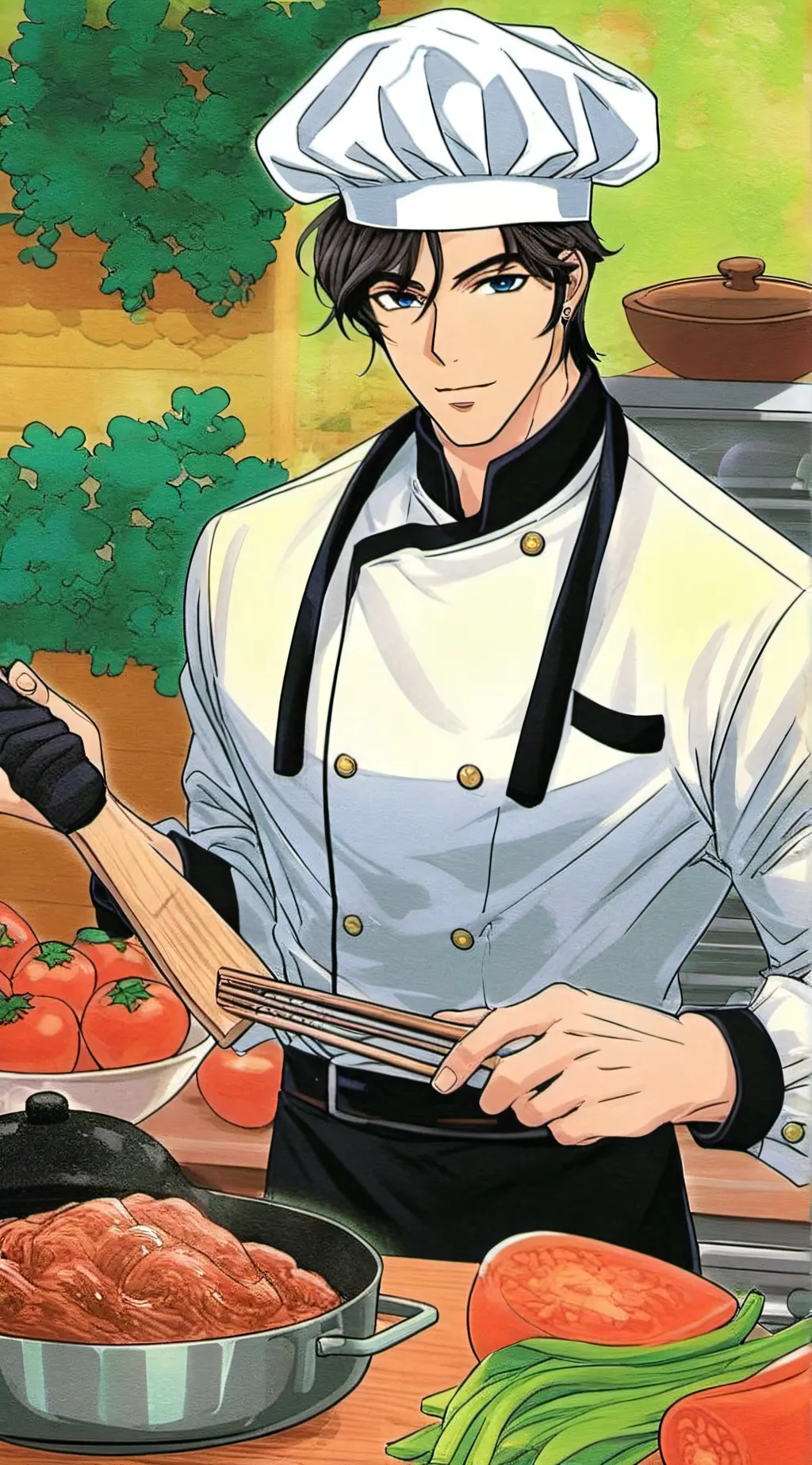 ai character: Harvey  background