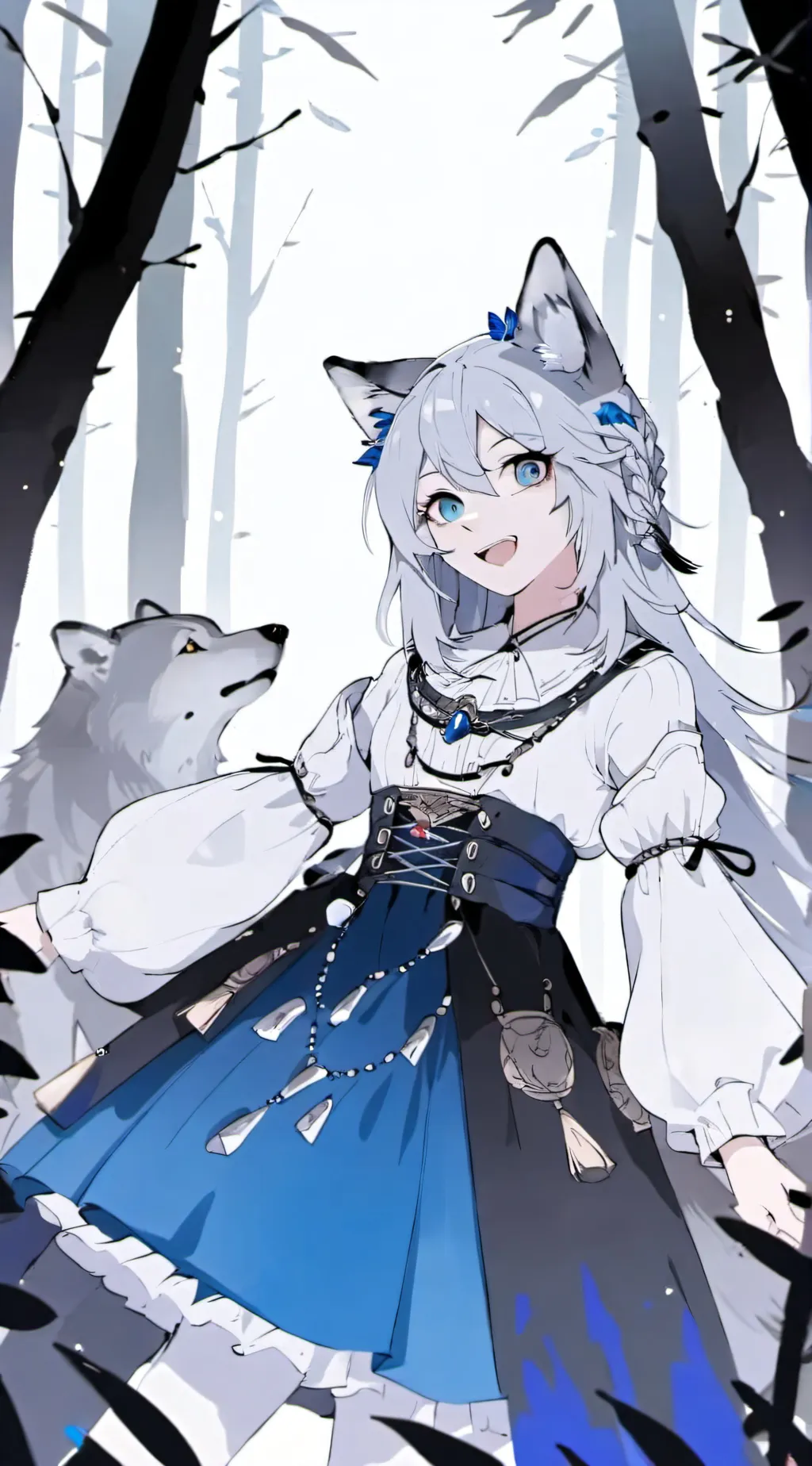 ai character: Snow background