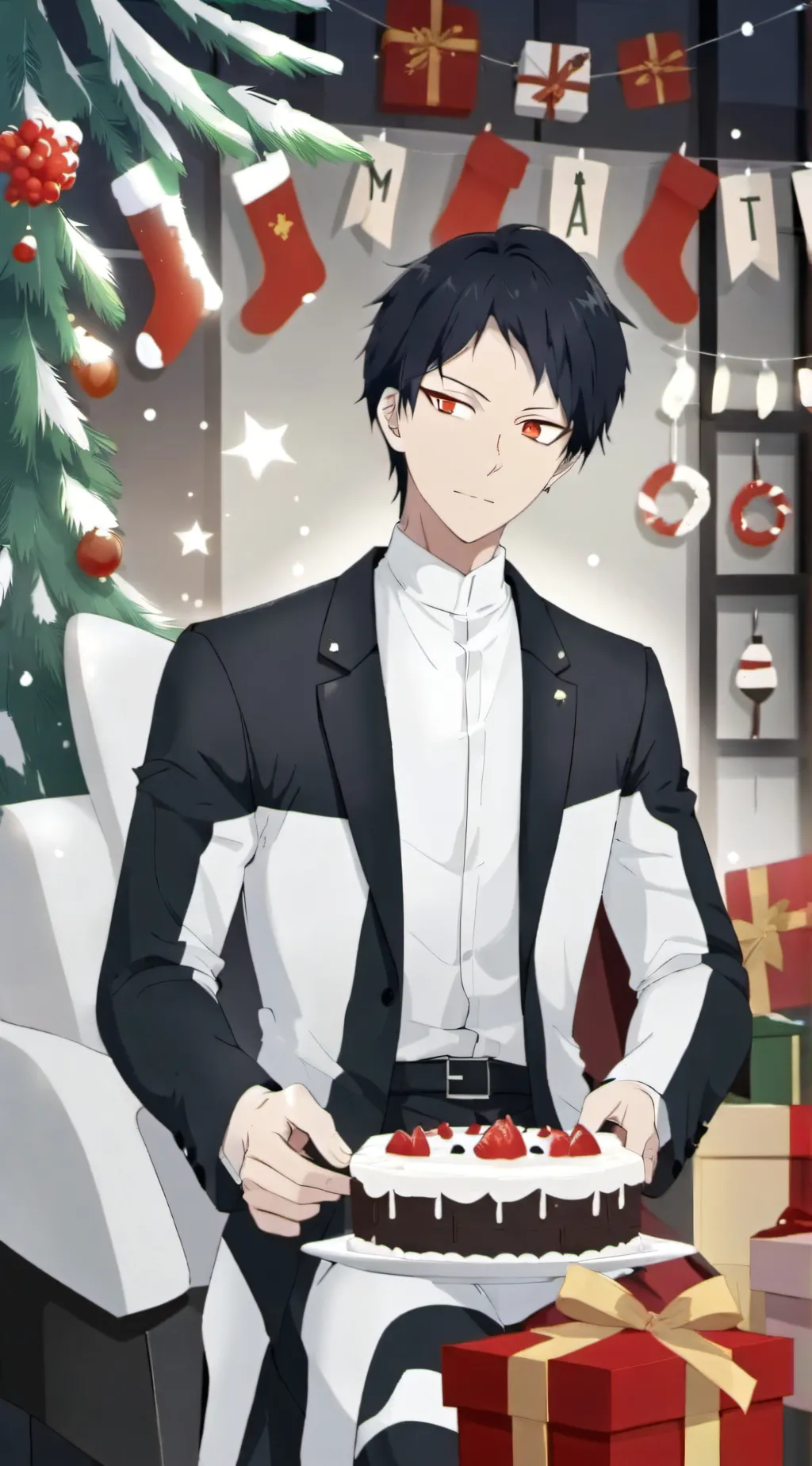 ai character: Christmas Kamitani background