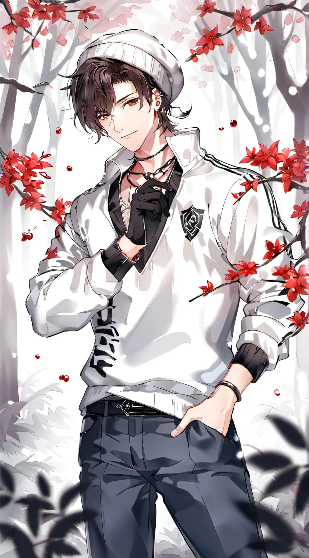 ai character: snowy day background