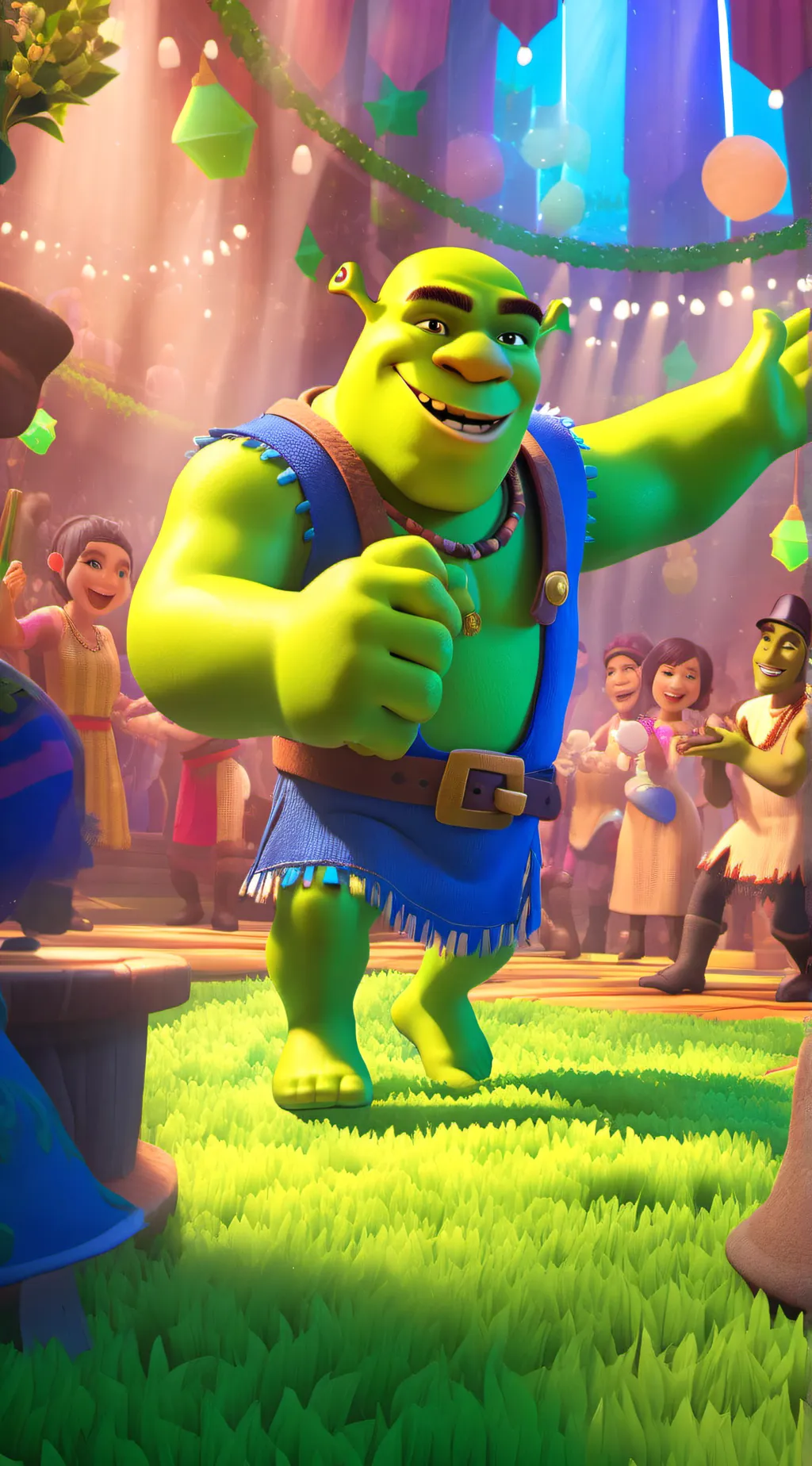 ai character: Shrek  background