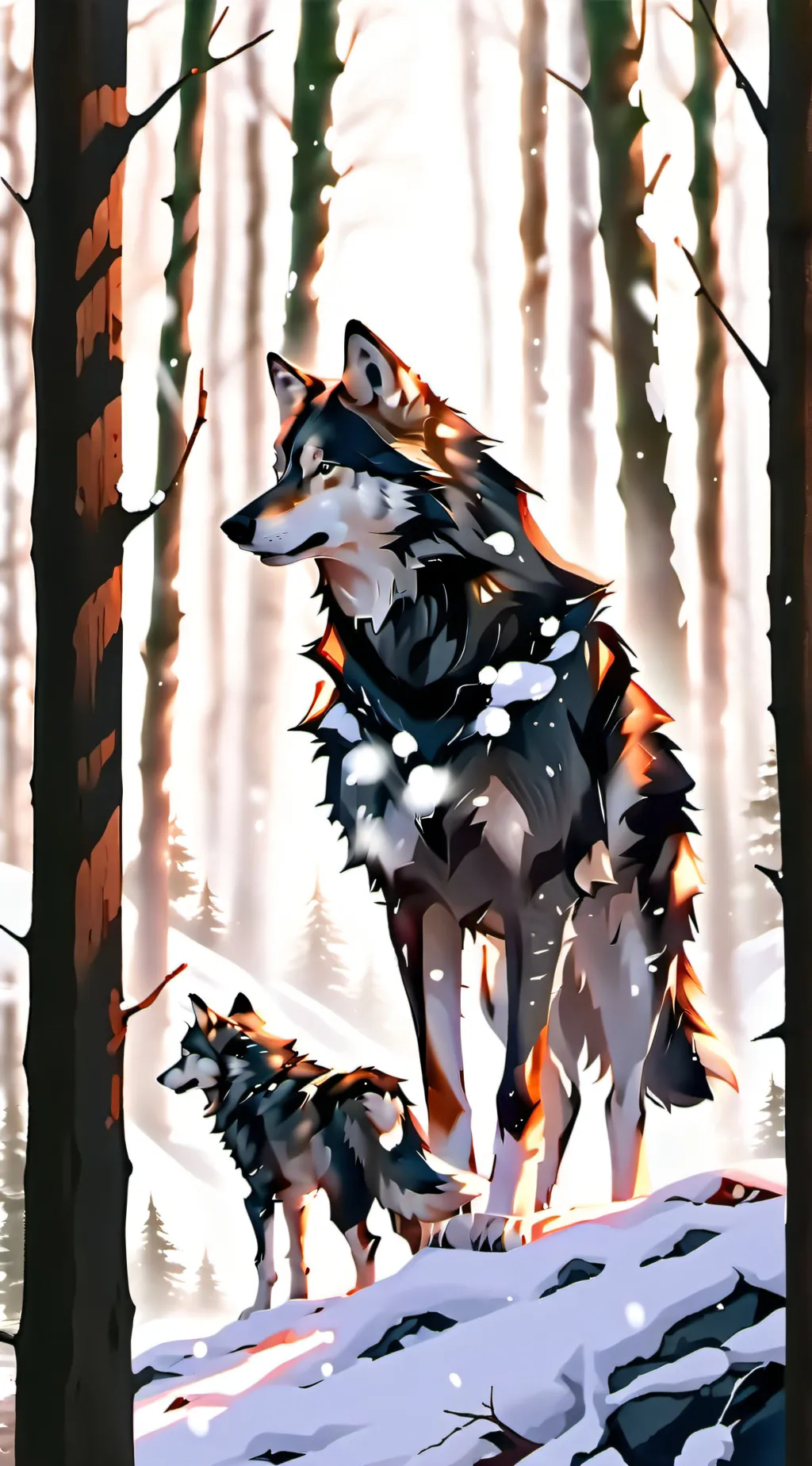 ai character: snowy background