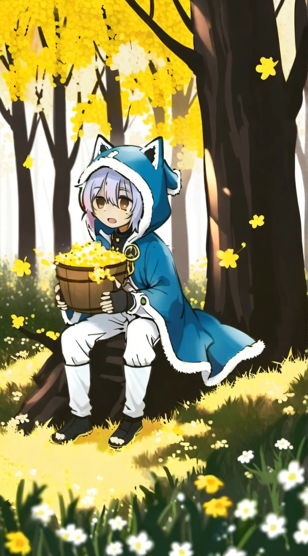 ai character: gassy sleep over background