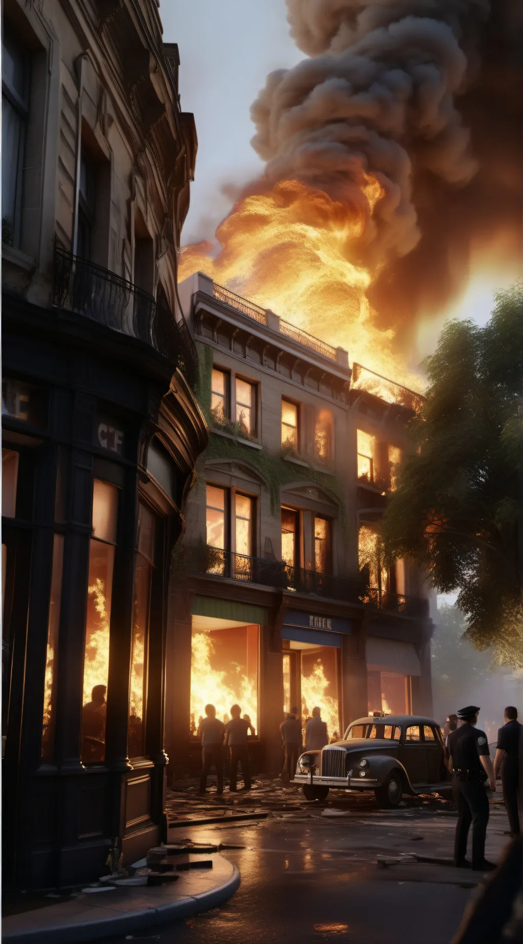 ai character: BURNING LIGHT background