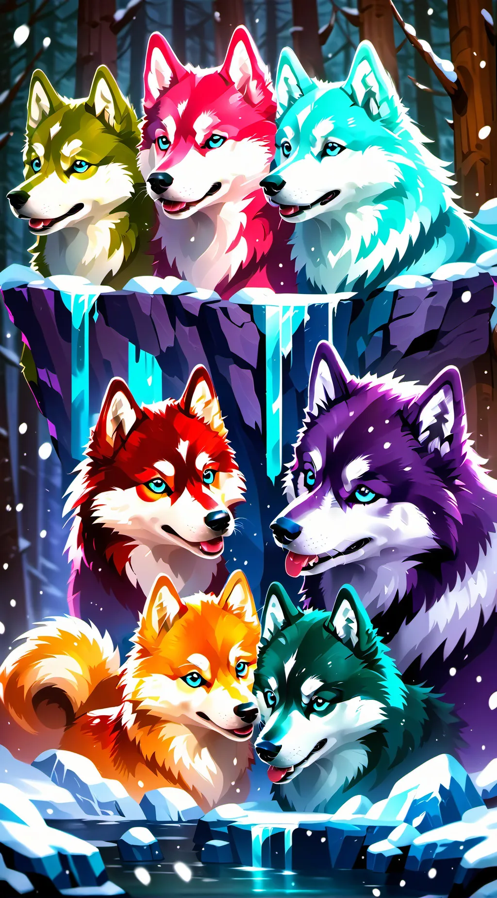 ai character: Elemental Wolves background