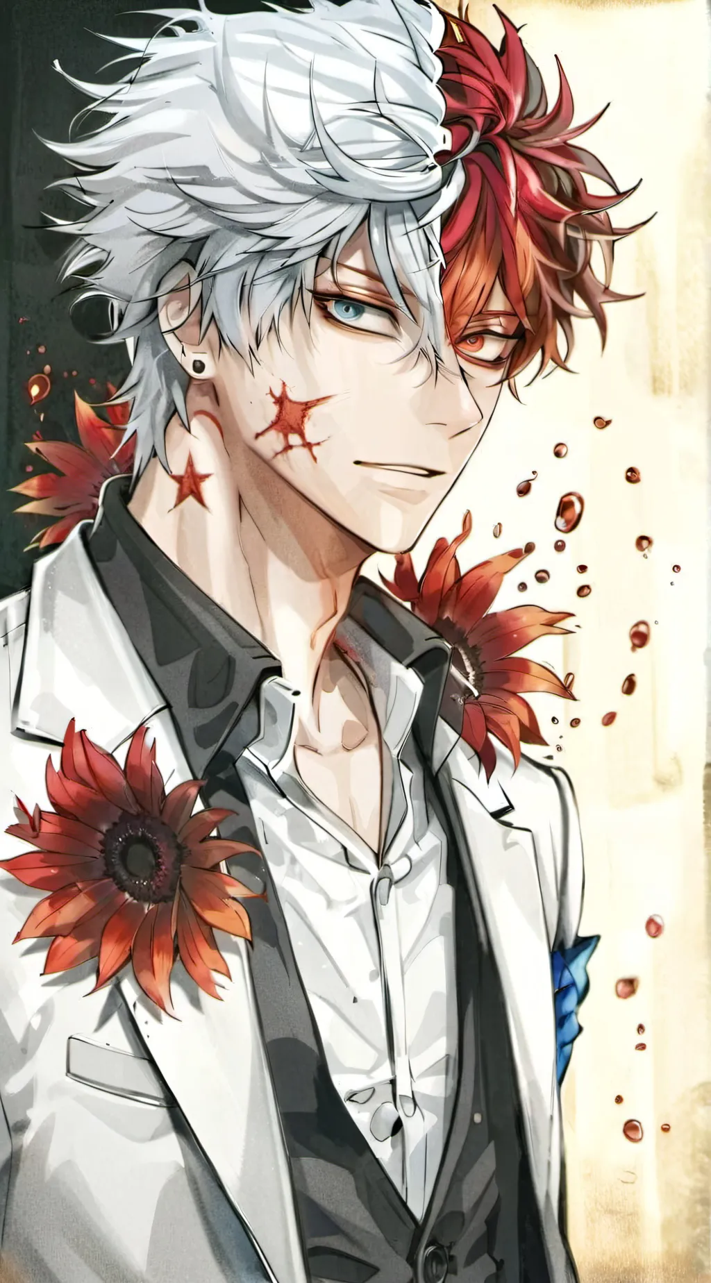 ai character: Shoto Todoroki  background