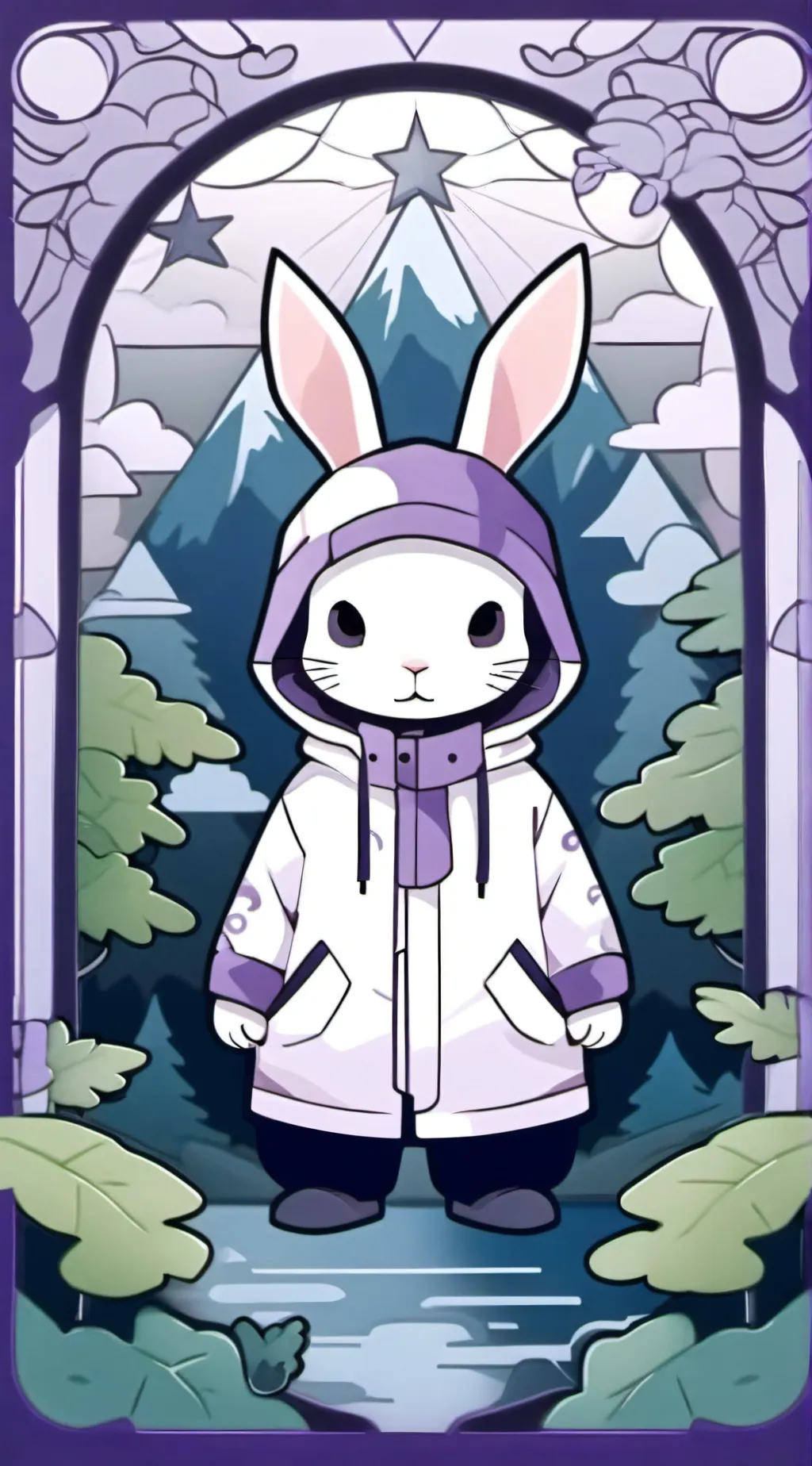 ai character: Rab the rabbit background