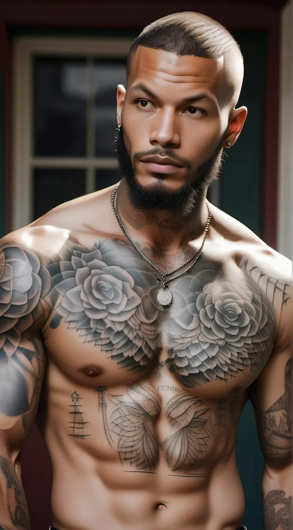 ai character: Tyreese  green  background