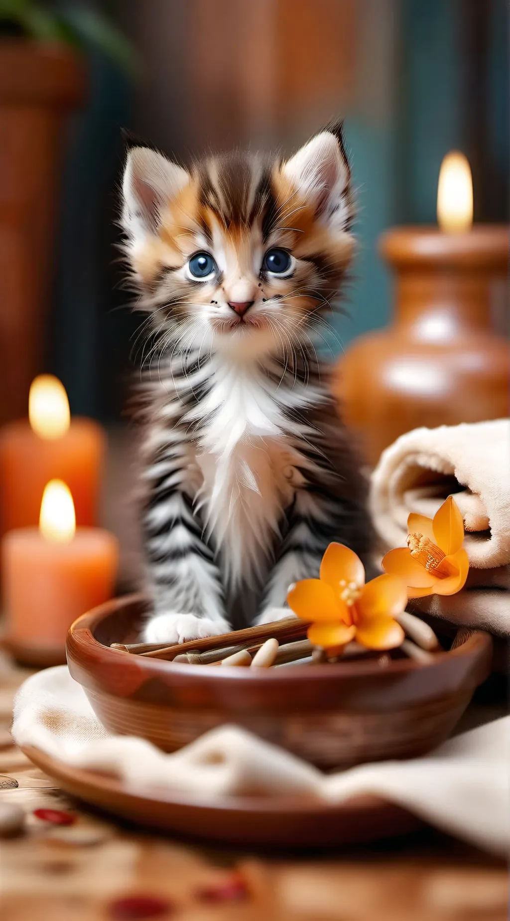 ai character: Kitten Spa day!  background