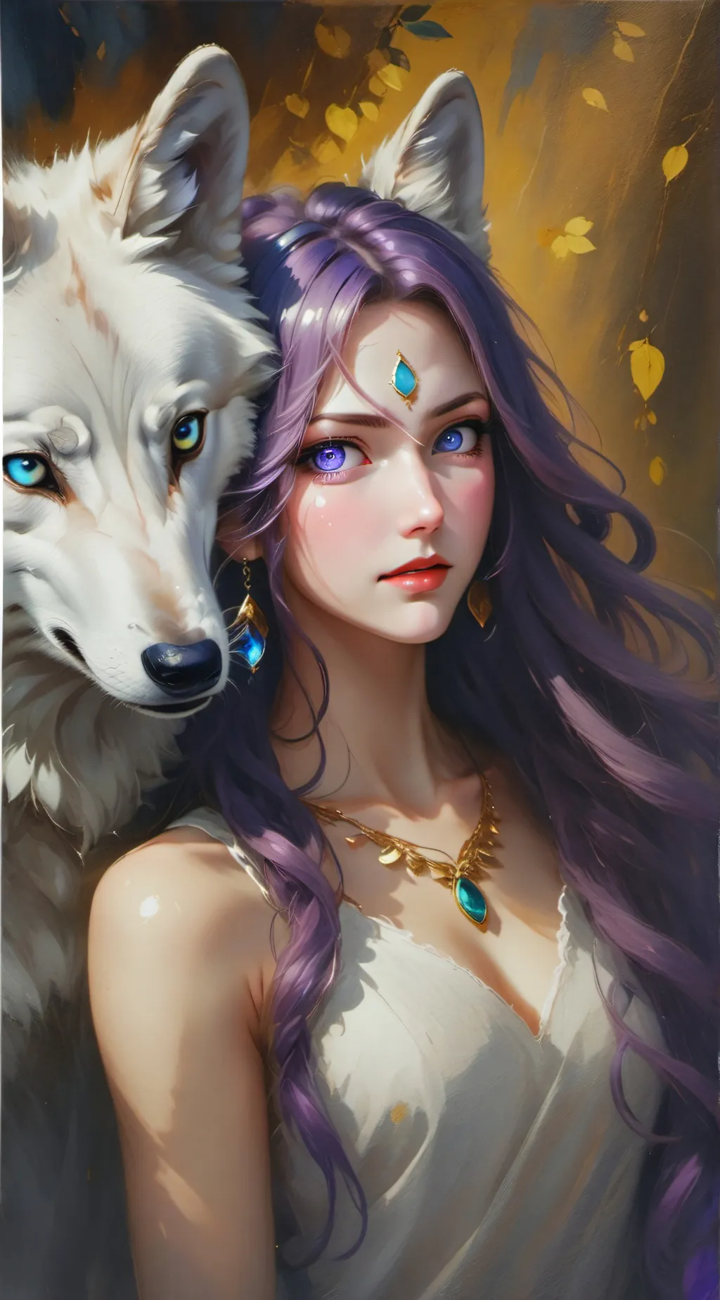 ai character: Violet background