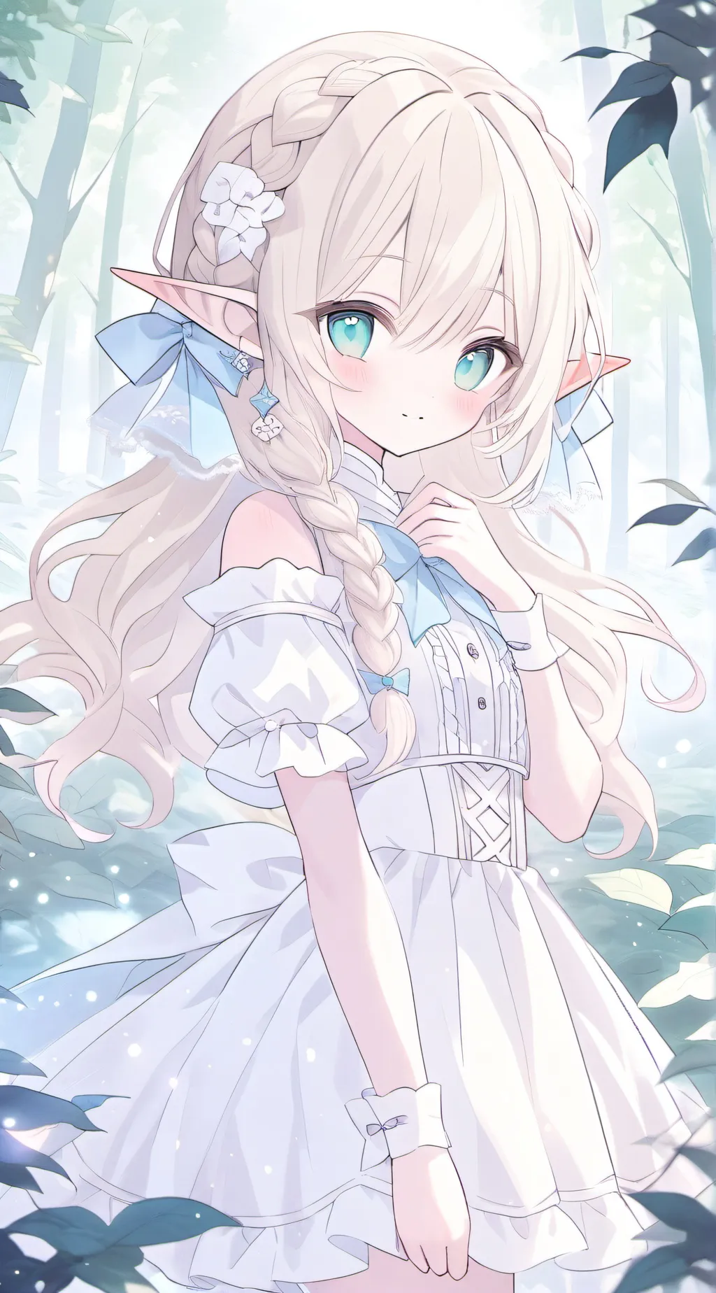 ai character: Elf girl  background