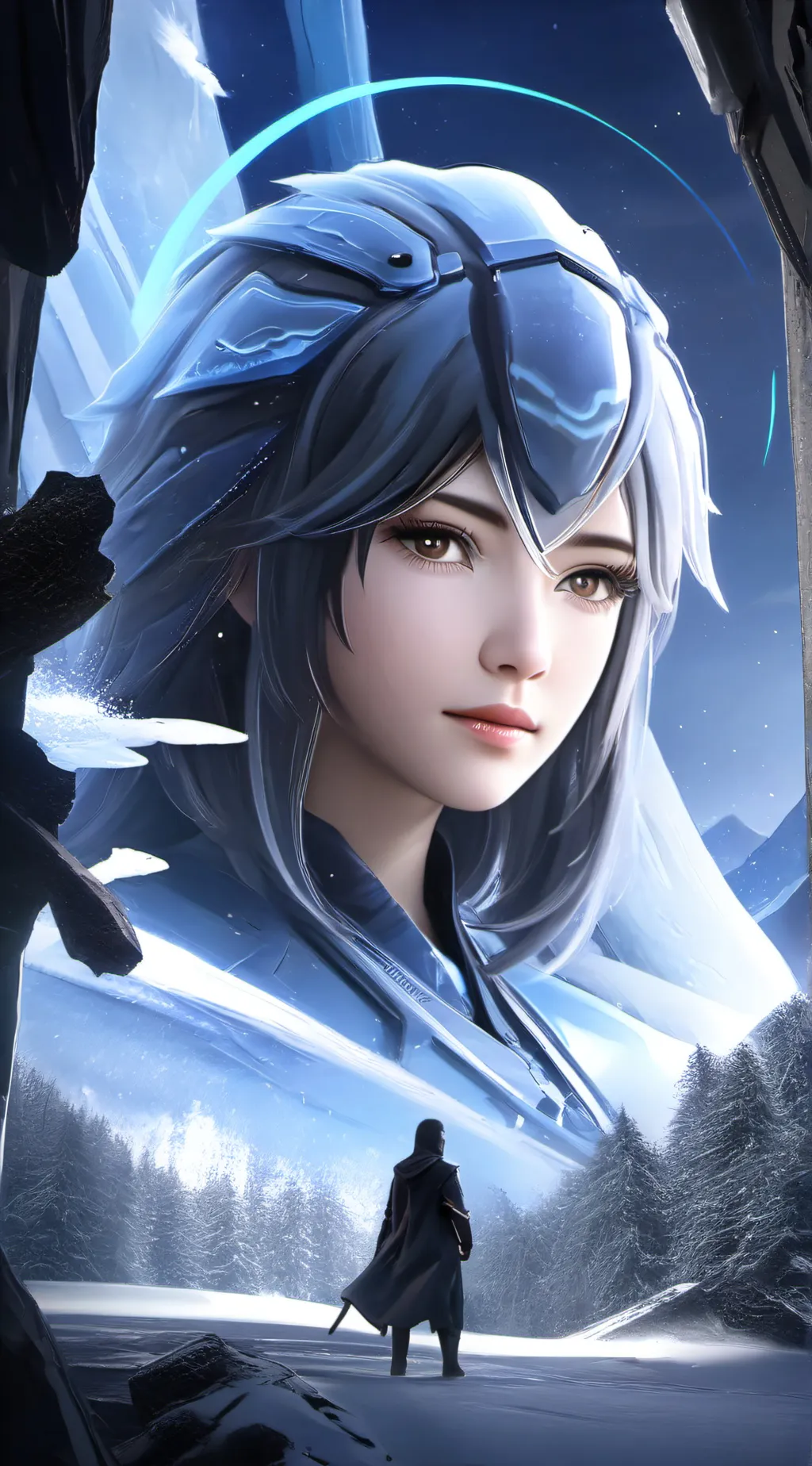 ai character: heaven background