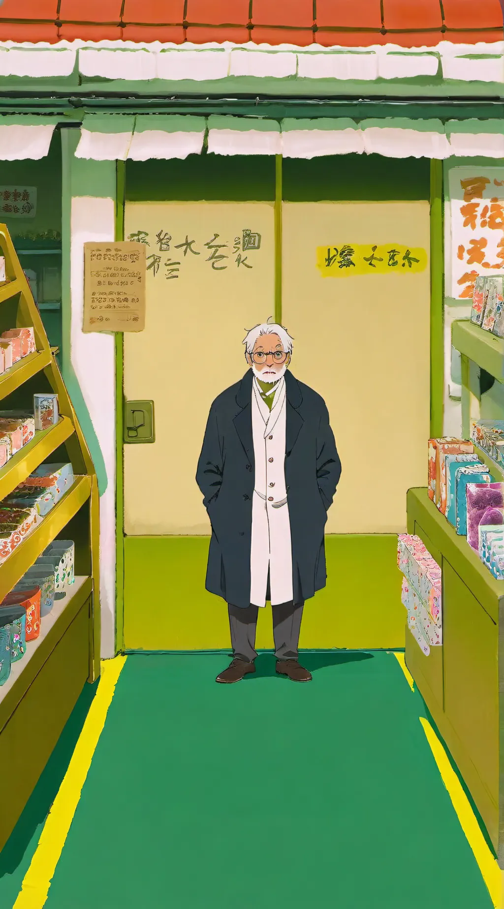 ai character: Sus?? game store background