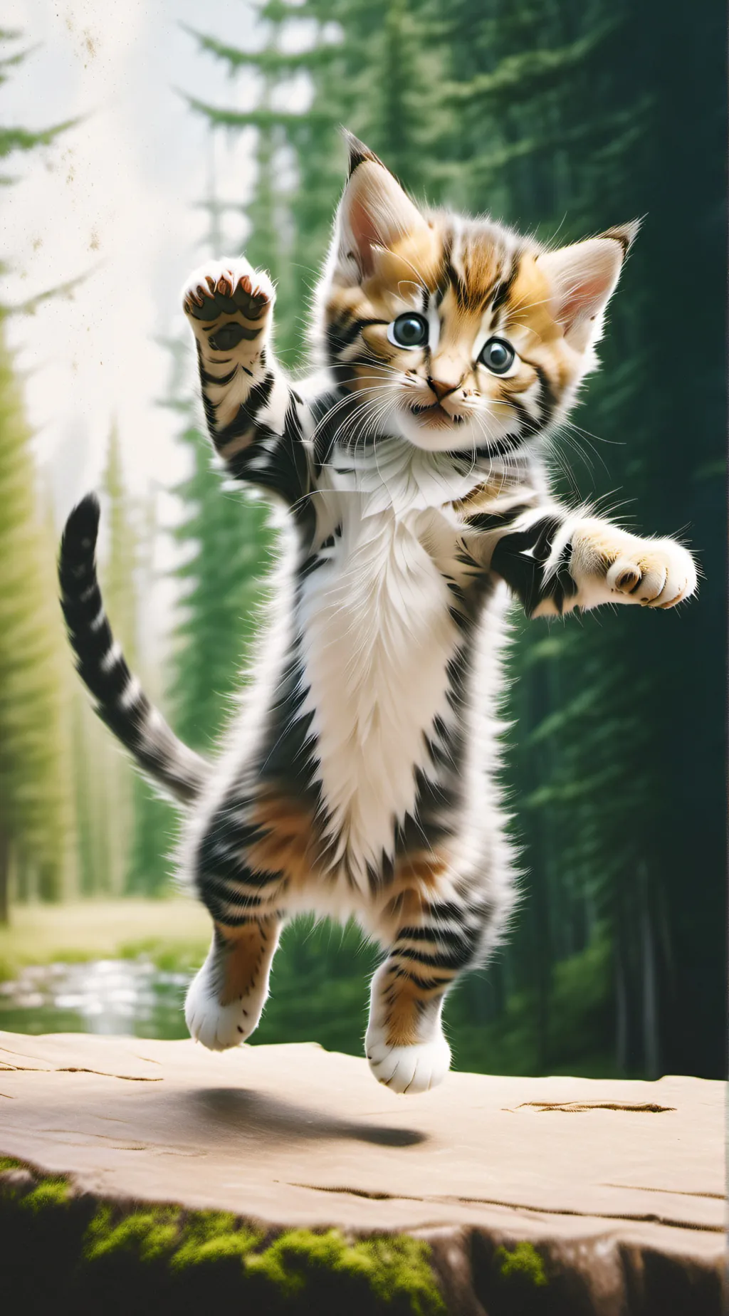 ai character: dancing kitten background