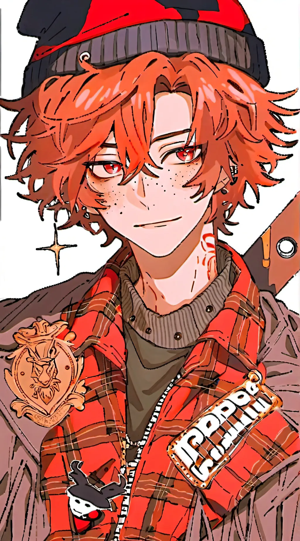 ai character: Rowan Crimson(Red) background