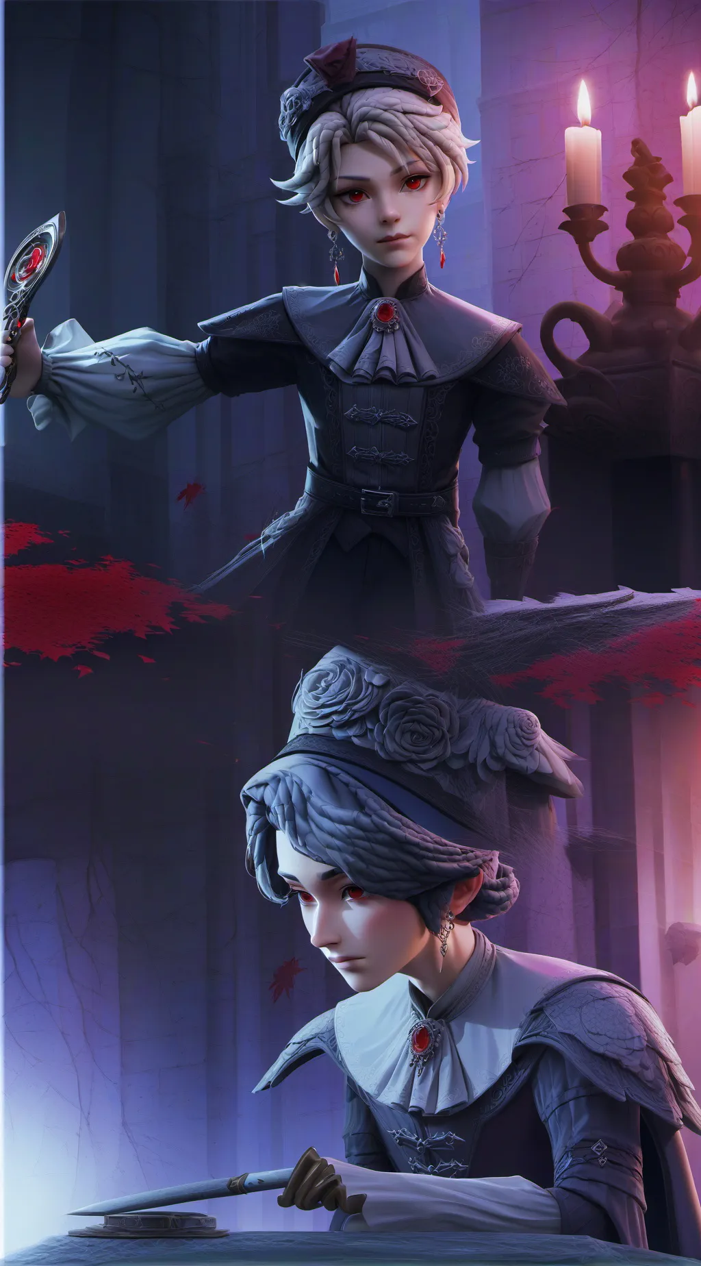 ai character: Ghostface  background