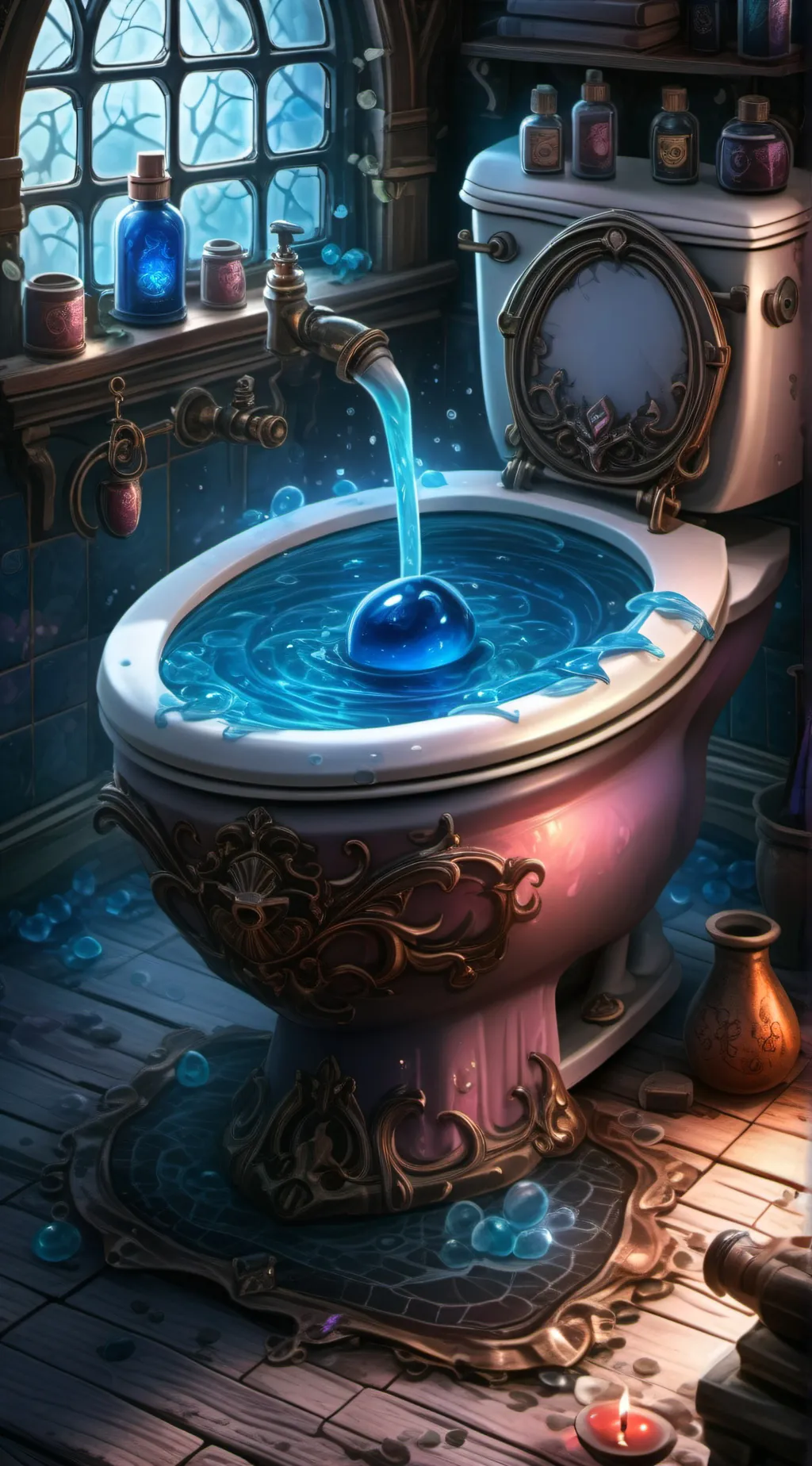 ai character: Skibidi Potion background