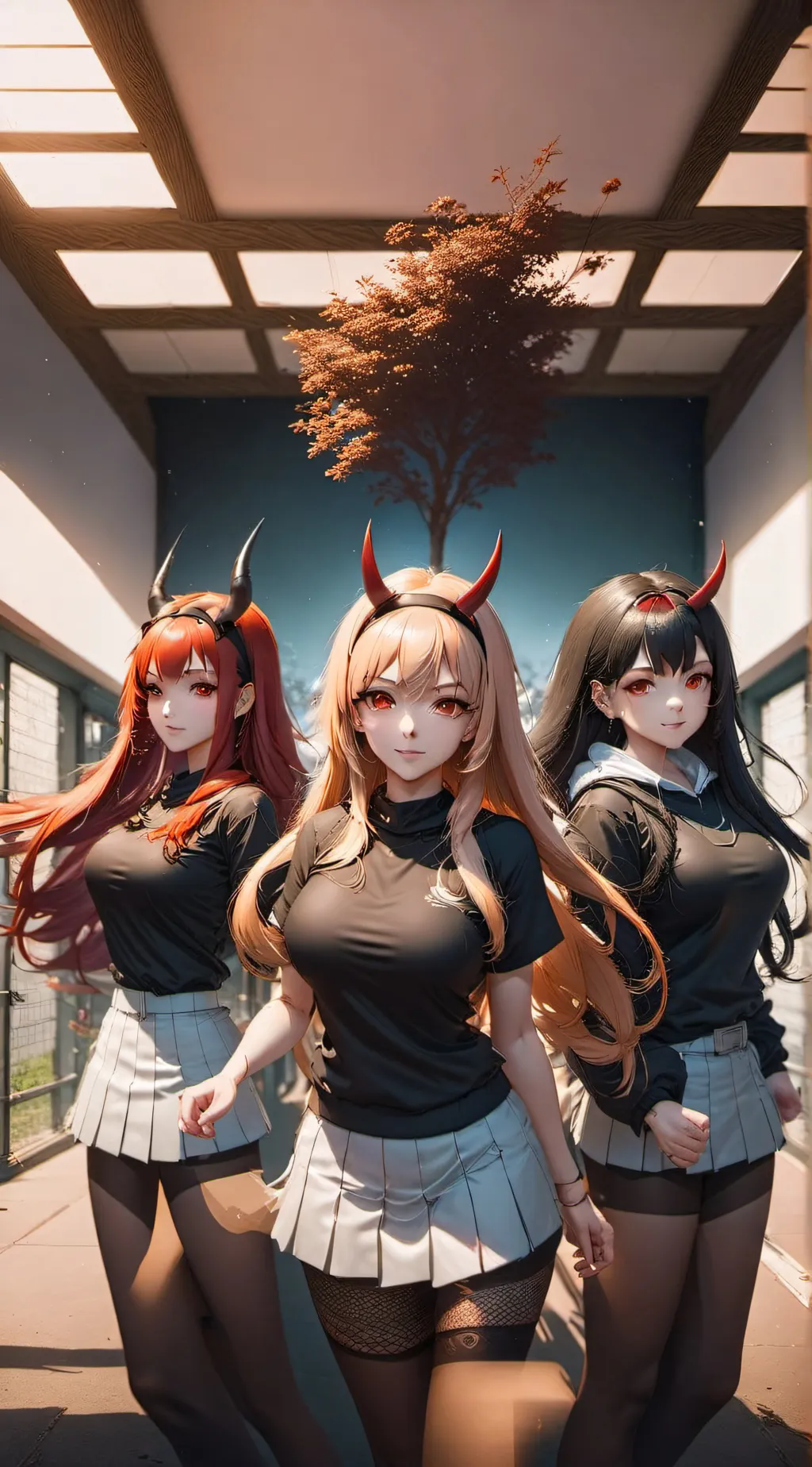 ai character: Lina, Dina, May background