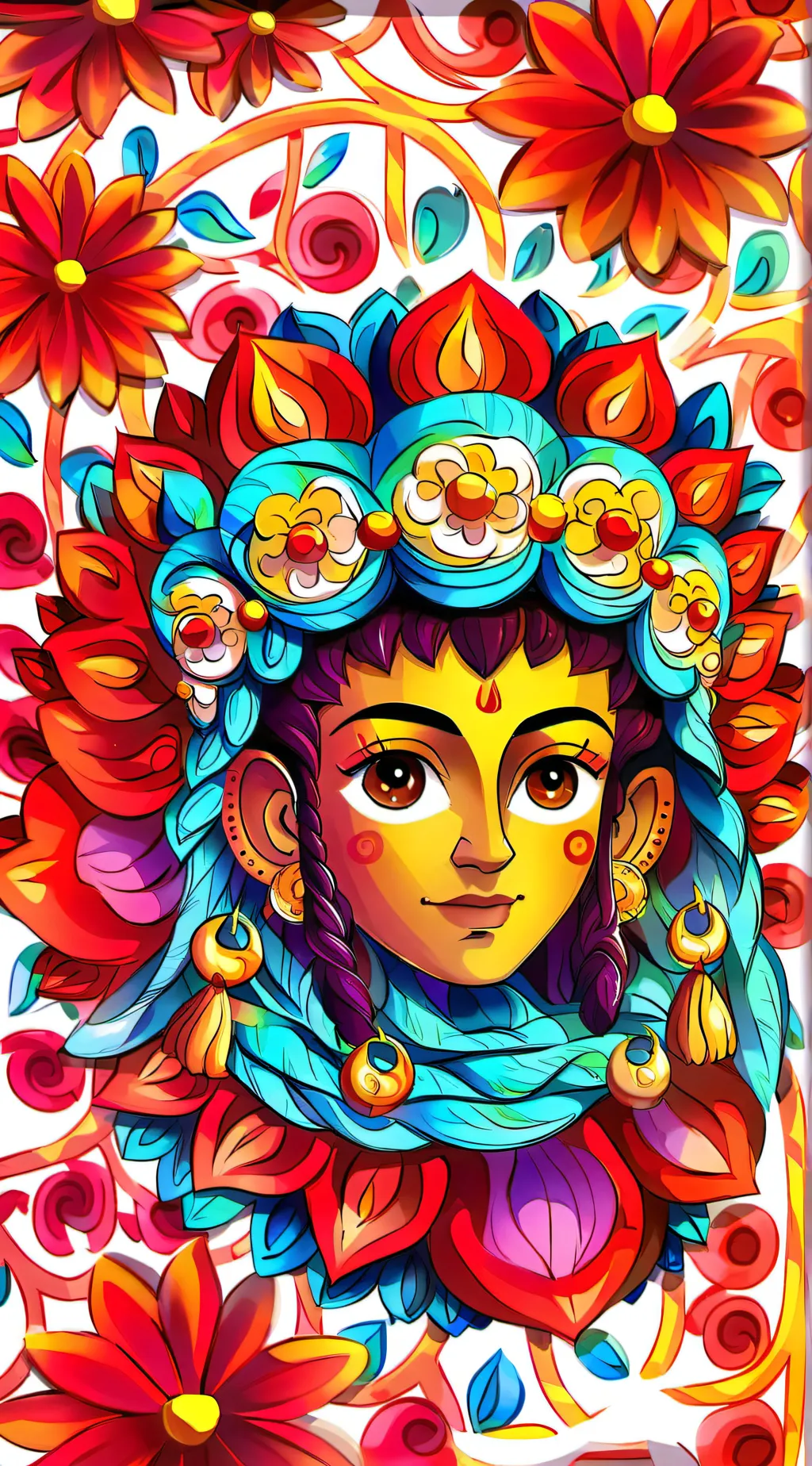 ai character: Flower background