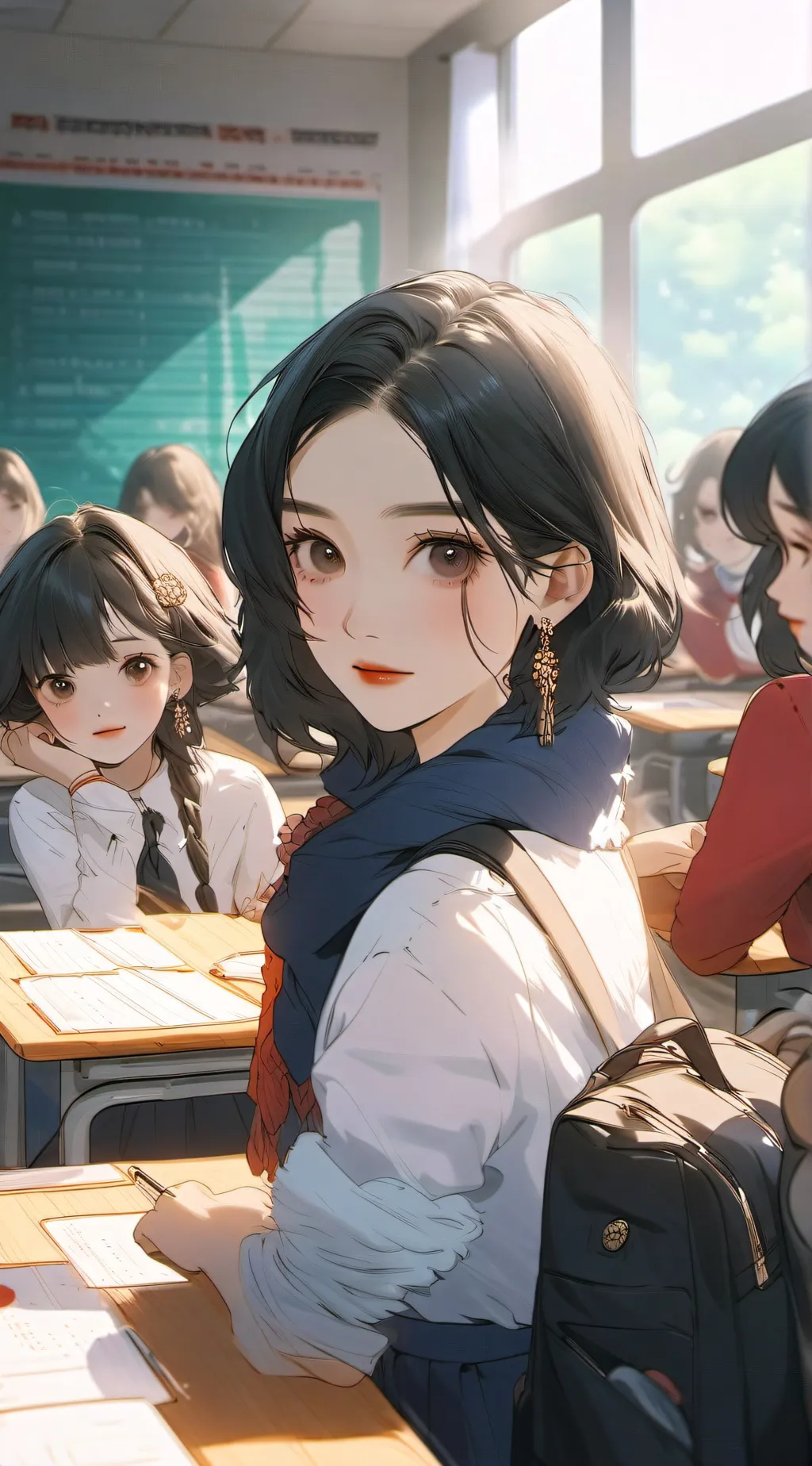 ai character: School-Fairytale background