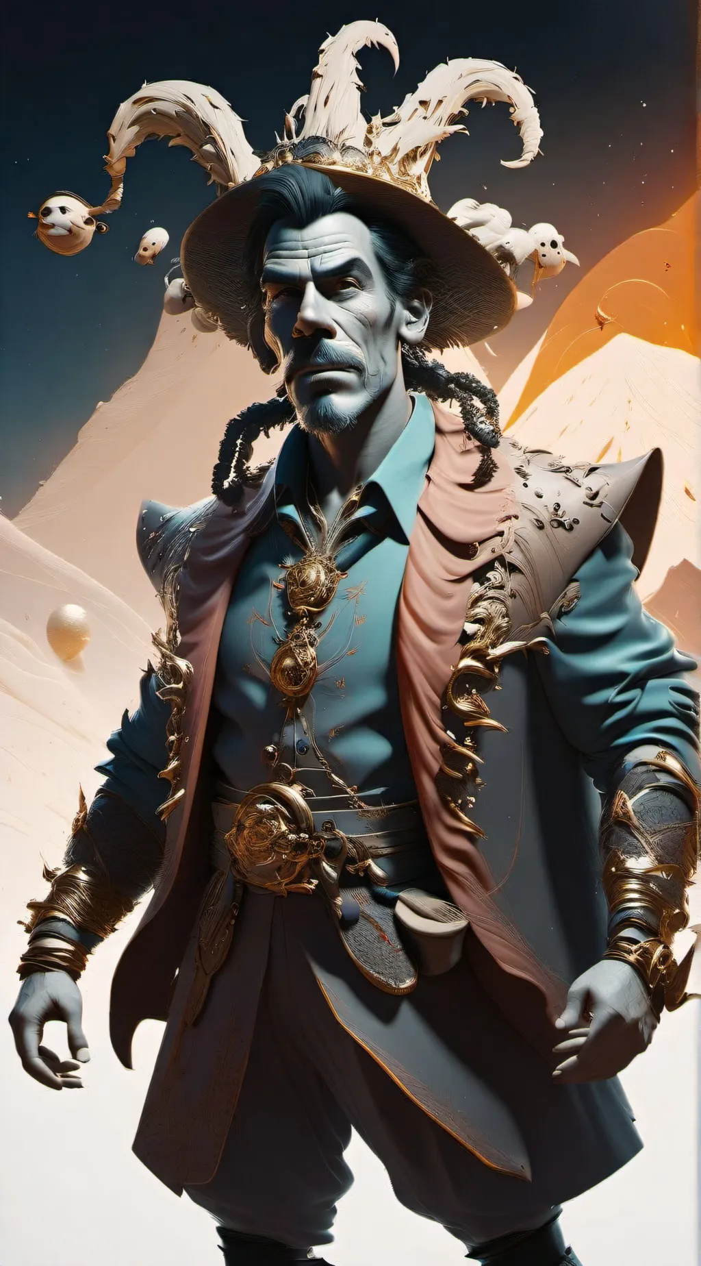 ai character: Funny man  background