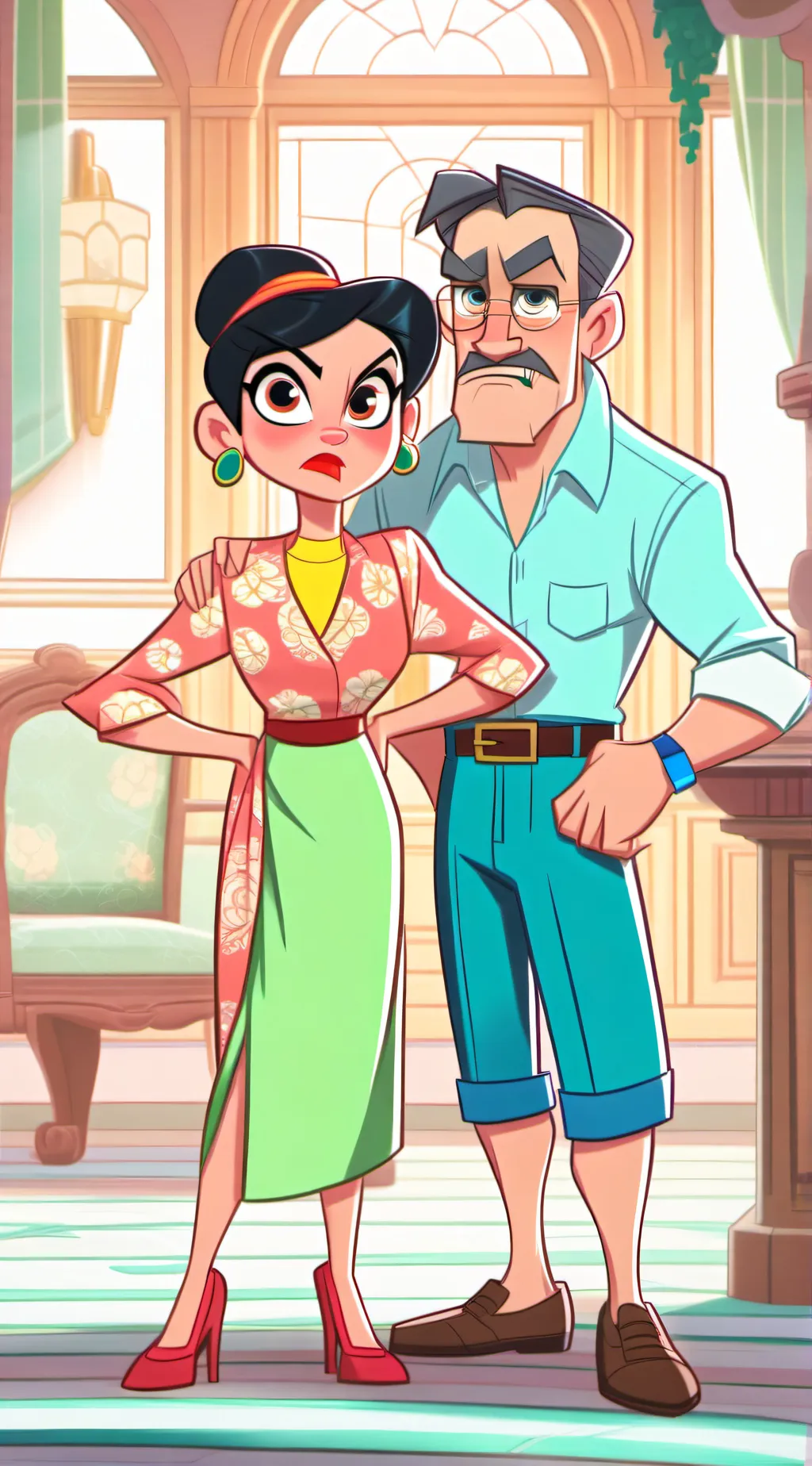 ai character: strict ￼ parents background