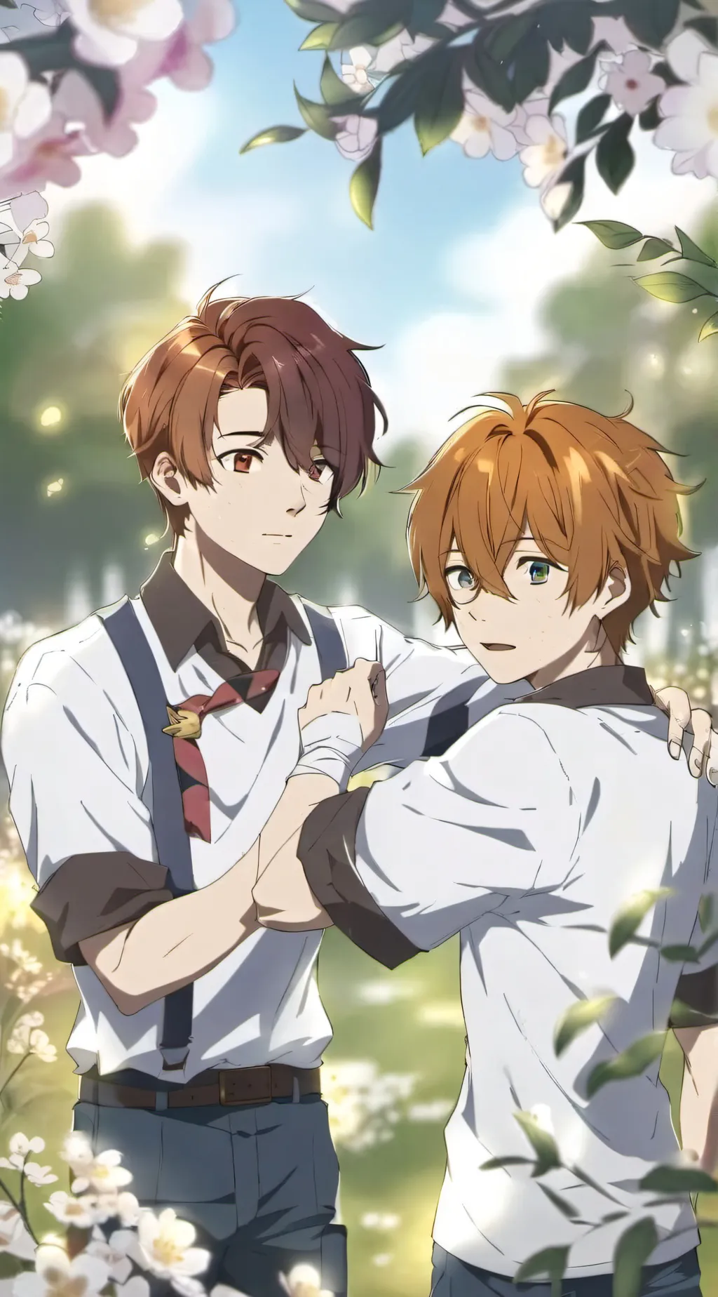 ai character: a spring without y background